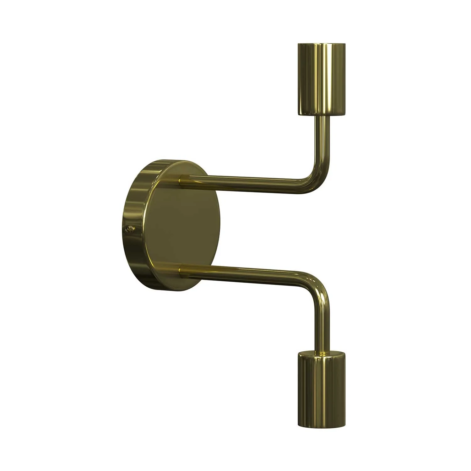 Fermaluce Metal, lampada a muro in metallo con doppia estensione curva - Ottone - Image 3