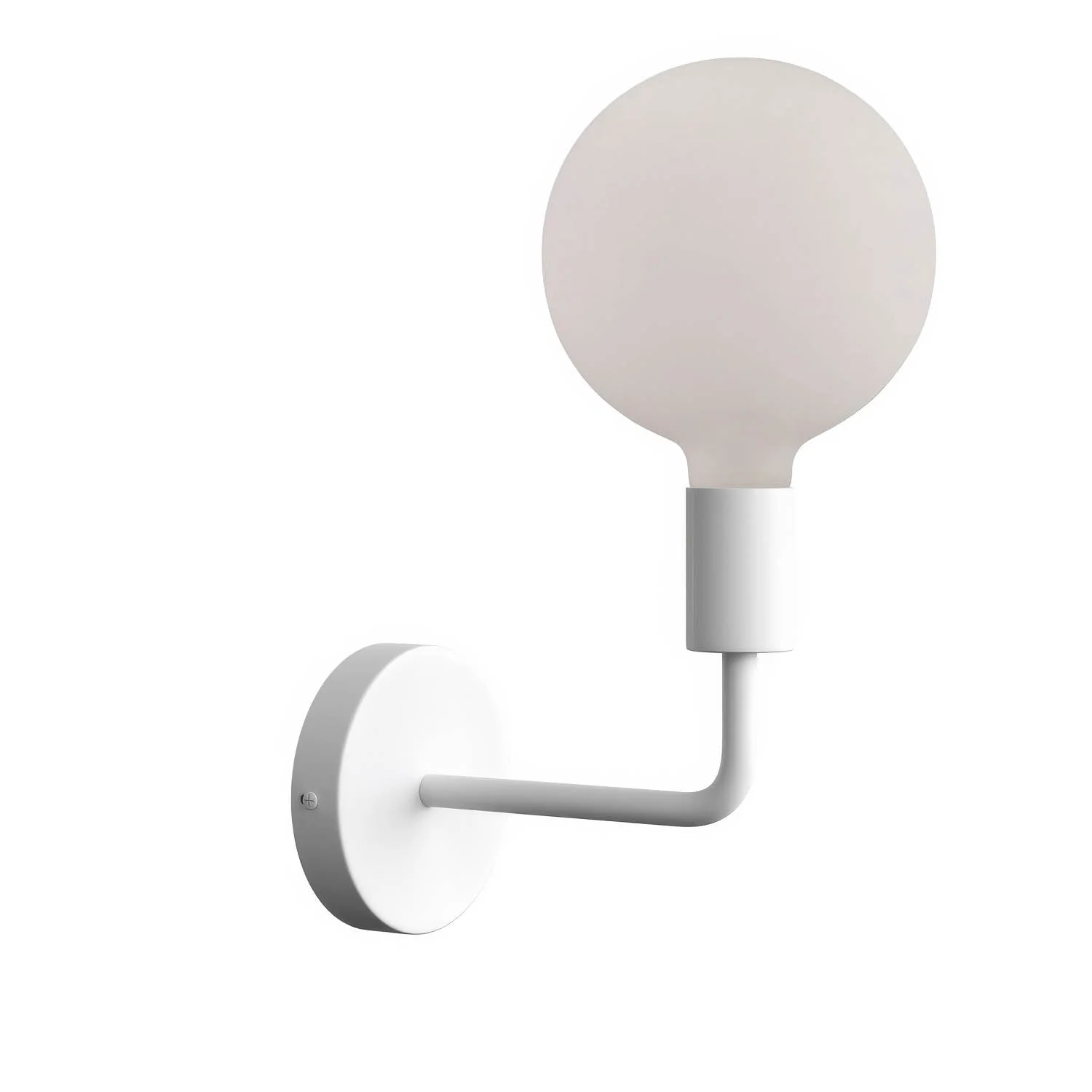 Fermaluce Metal, lampada a muro in metallo con estensione curva - Bianco