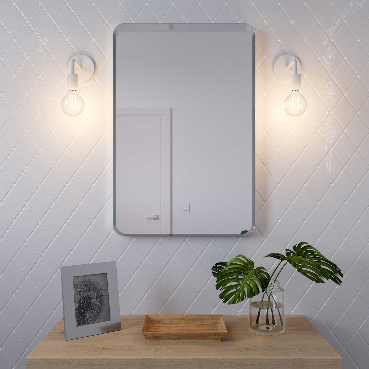 Fermaluce Metal, lampada a muro in metallo con estensione curva - Bianco - Image 2