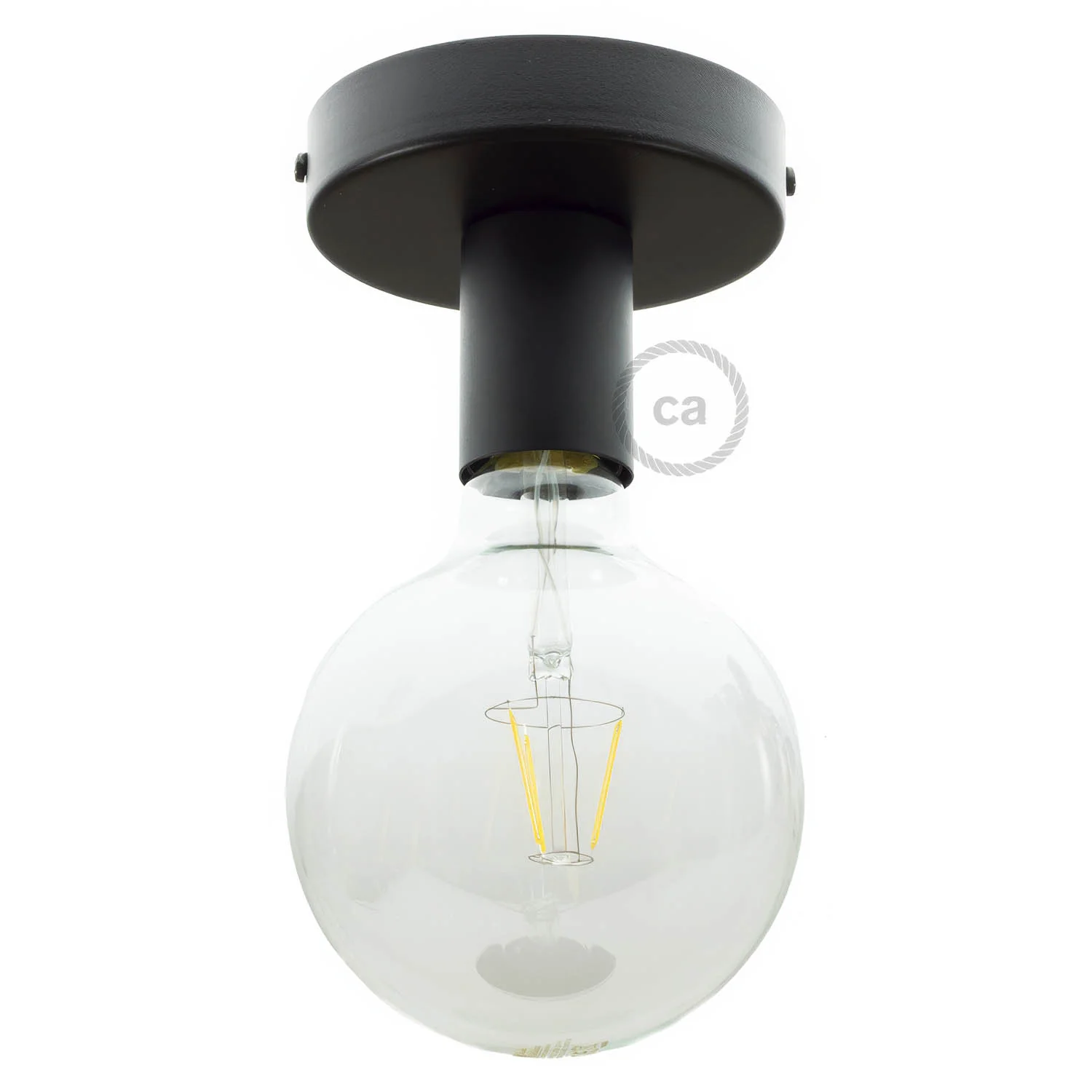 Fermaluce Metal,wall or ceiling flush light - Black - Image 2