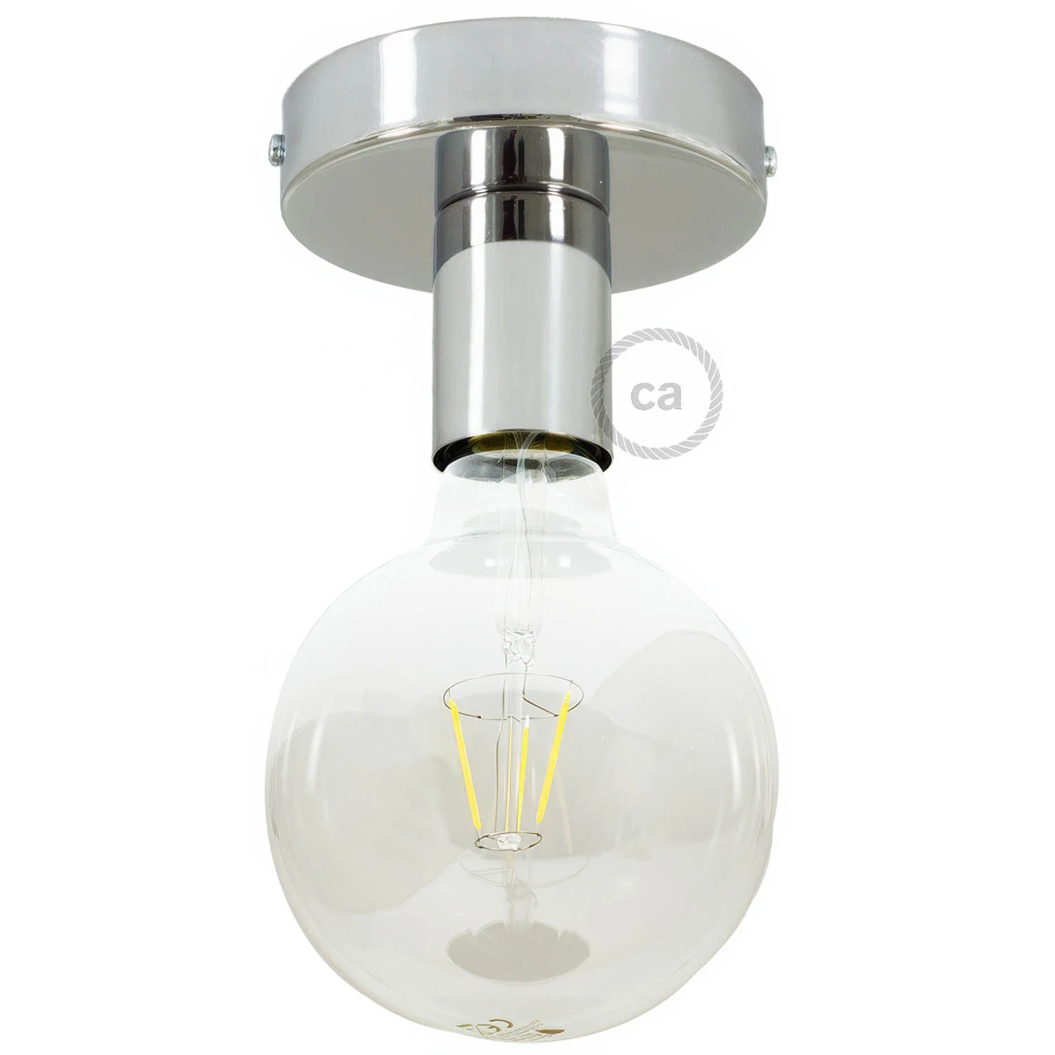 Fermaluce Metal,wall or ceiling flush light - Chrome - Image 2
