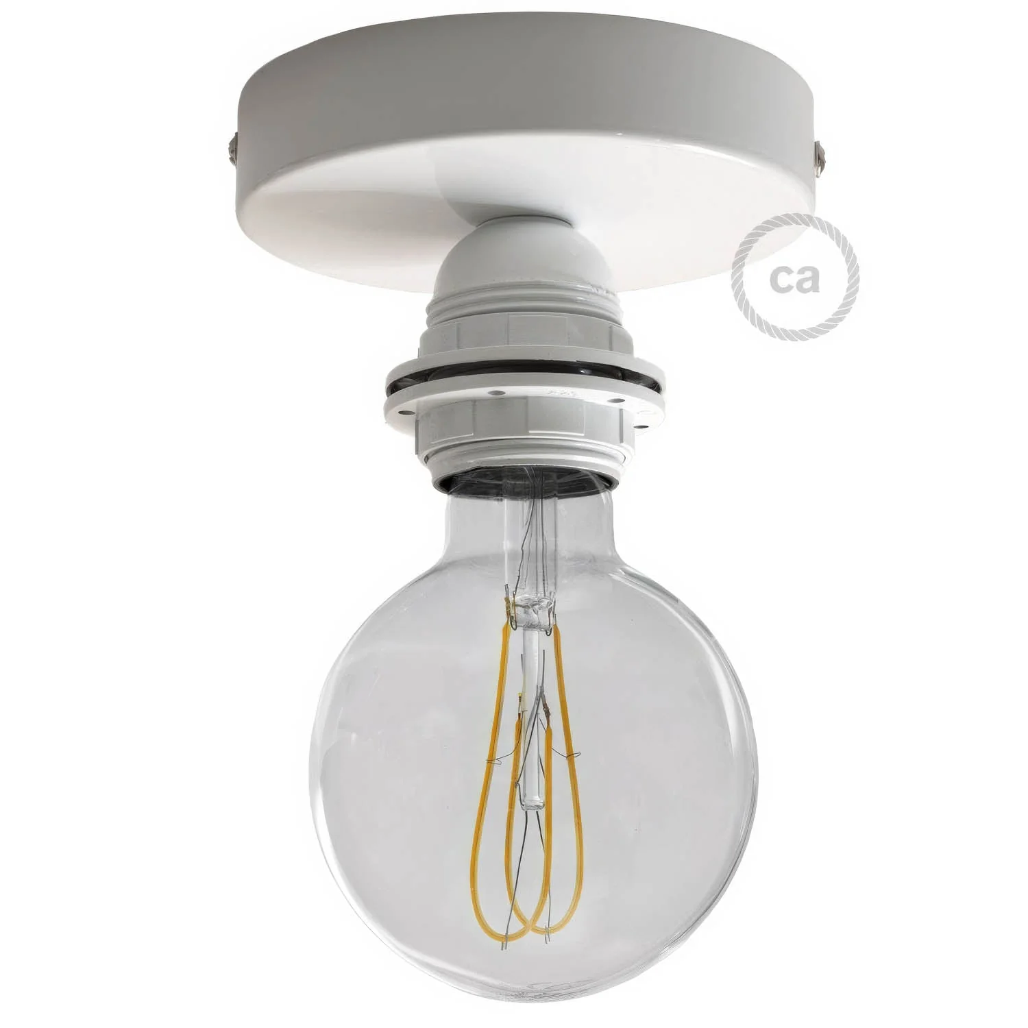 Fermaluce Metal with E26 threaded socket, the metal wall or ceiling light source - White