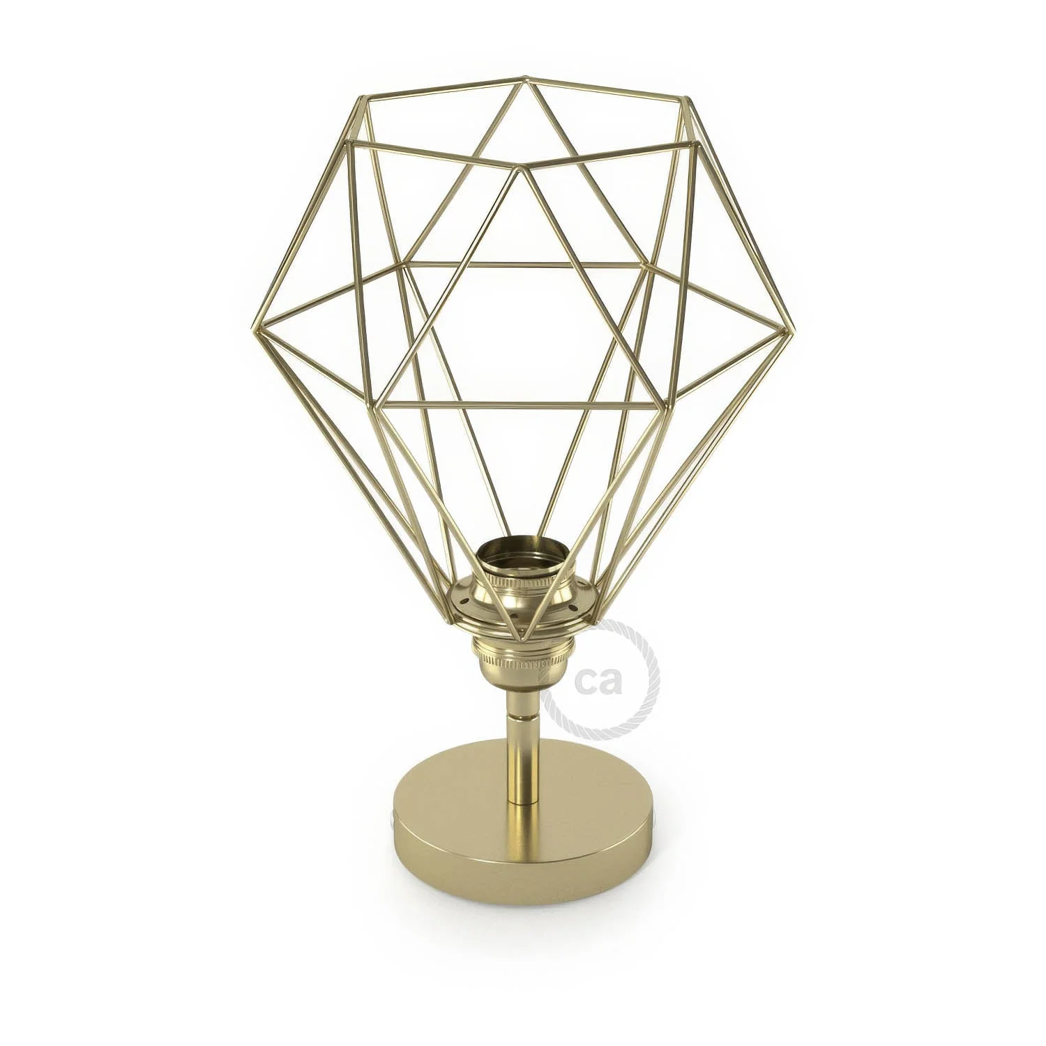 Fermaluce Metallo 90° con paralume Diamond, lampada filomuro orientabile in metallo - Ottone - Image 4