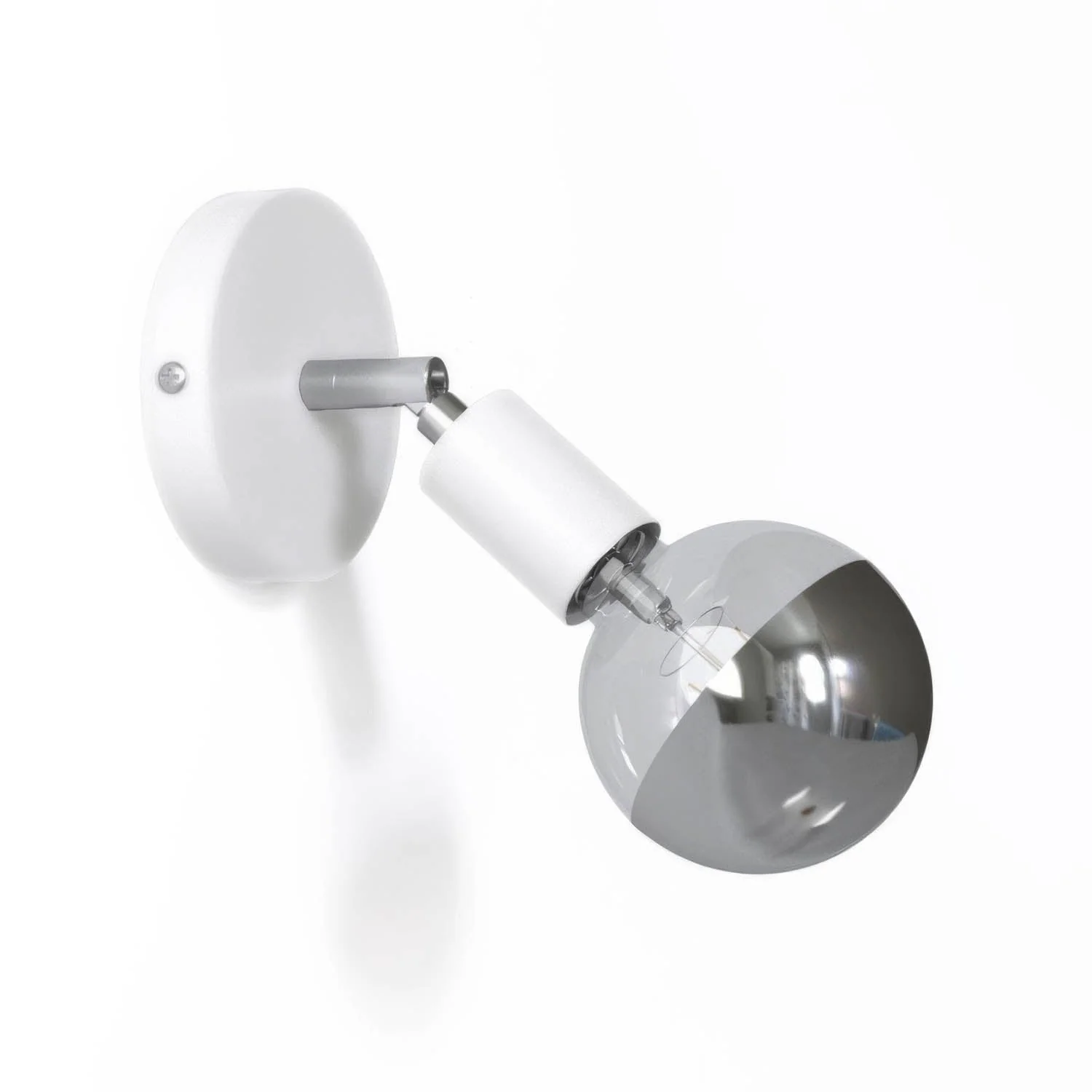 Fermaluce Metallo 90°, punto luce orientabile da parete o soffitto - Bianco opaco