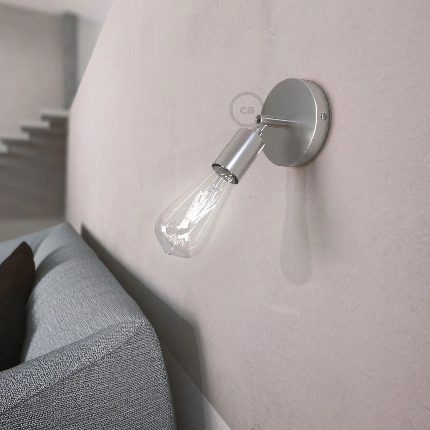 Fermaluce Metallo 90°, punto luce orientabile da parete o soffitto - Cromo - Image 2