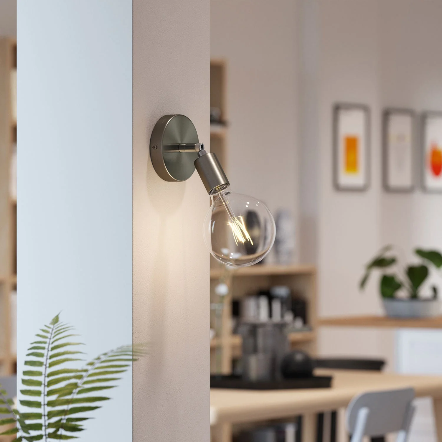 Fermaluce Metallo 90°, punto luce orientabile da parete o soffitto - Titanio satinato - Image 2