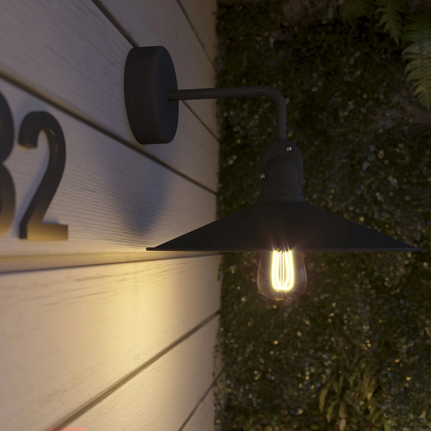 Fermaluce Modulair con estensione a L, paralume Swing e portalampada IP65 waterproof - Nero - Image 3