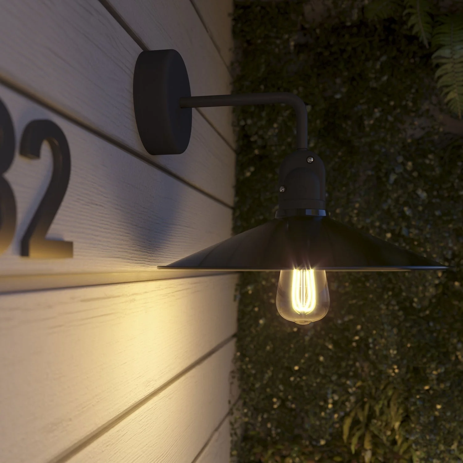 Fermaluce per paralume Modulair con estensione a L, rosone e portalampada IP65 waterproof - Nero - Image 3