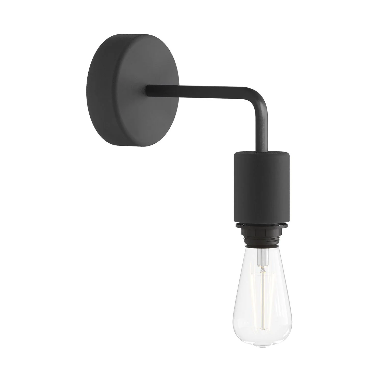 Fermaluce per paralume Modulair ELEGANT con estensione a L, rosone e portalampada IP65 waterproof - Nero