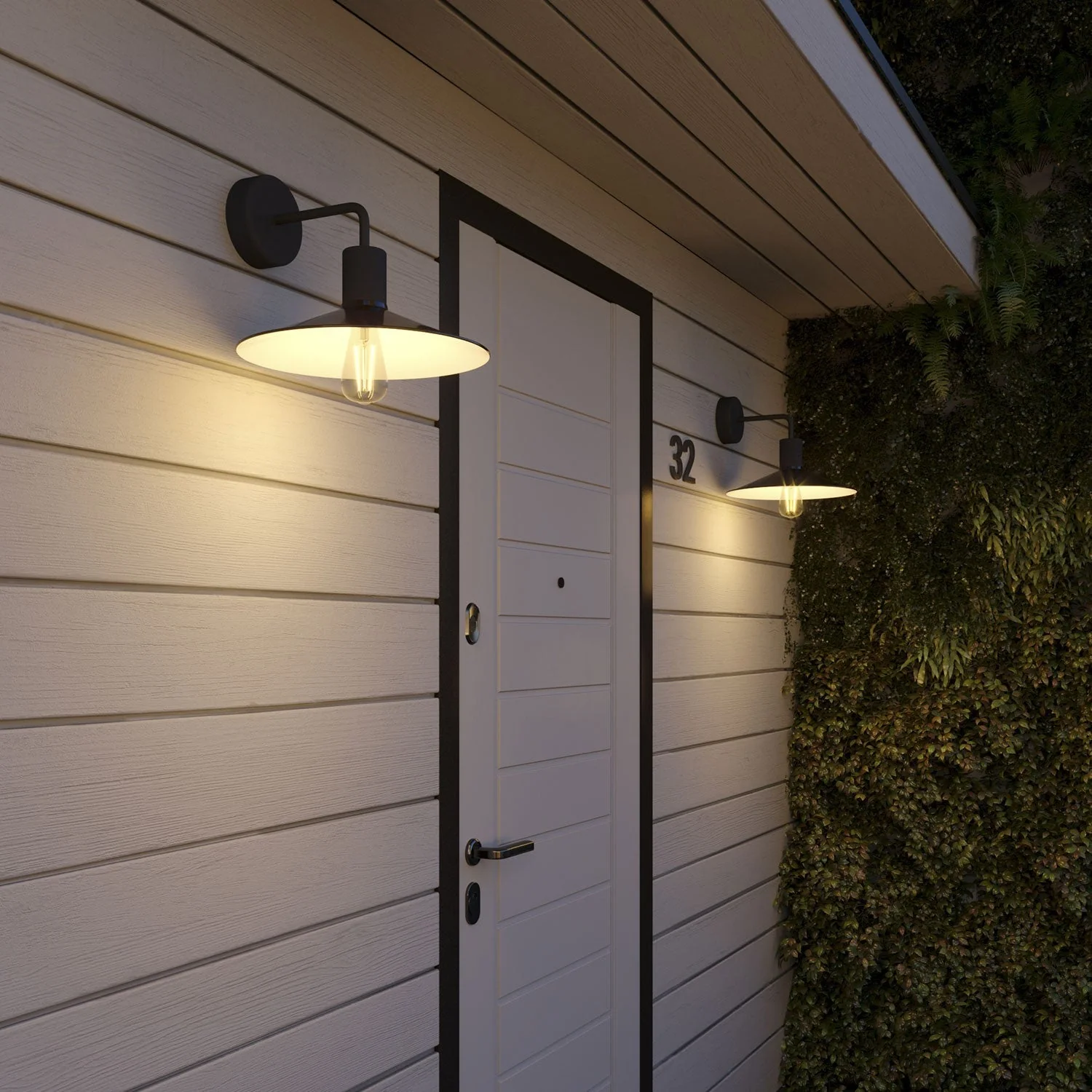 Fermaluce per paralume Modulair ELEGANT con estensione a L, rosone e portalampada IP65 waterproof - Nero - Image 2