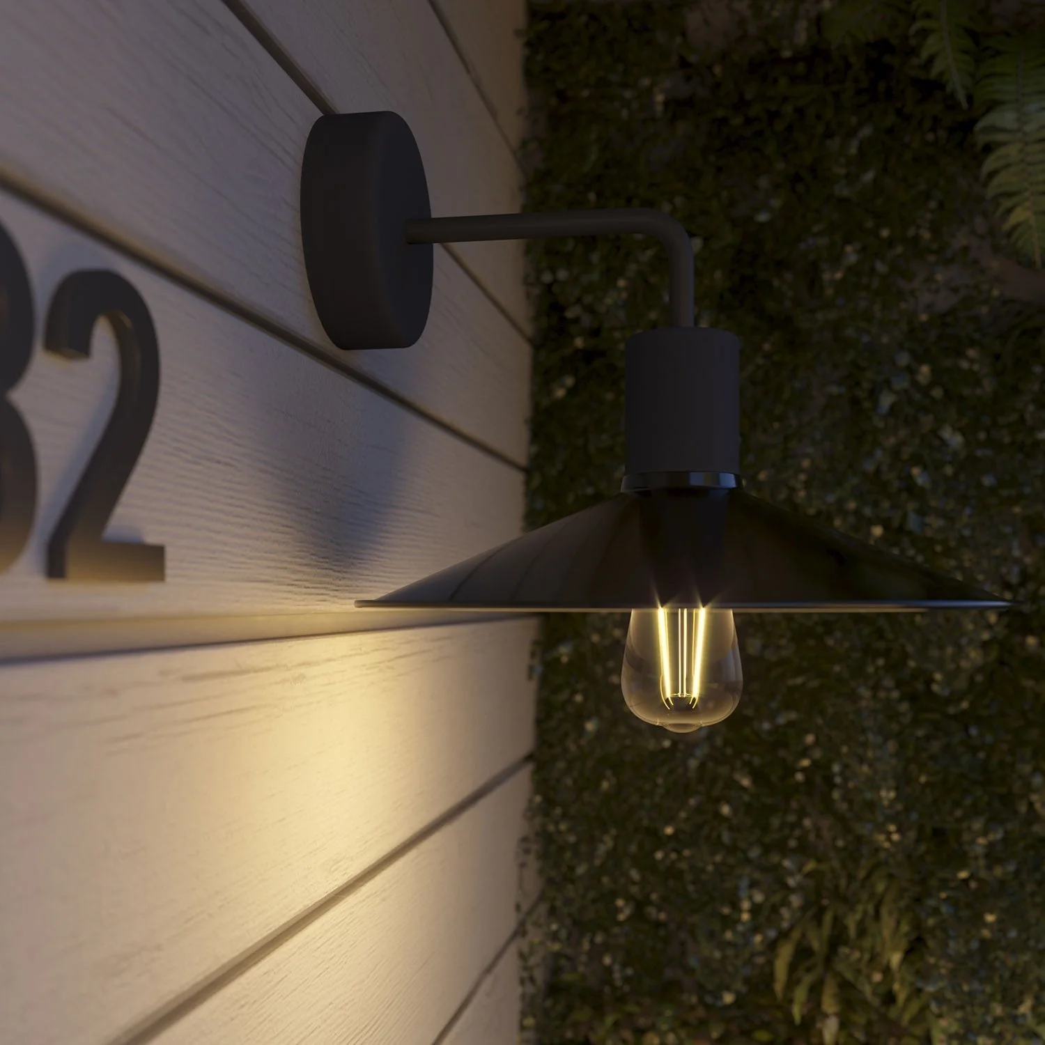 Fermaluce per paralume Modulair ELEGANT con estensione a L, rosone e portalampada IP65 waterproof - Nero - Image 3