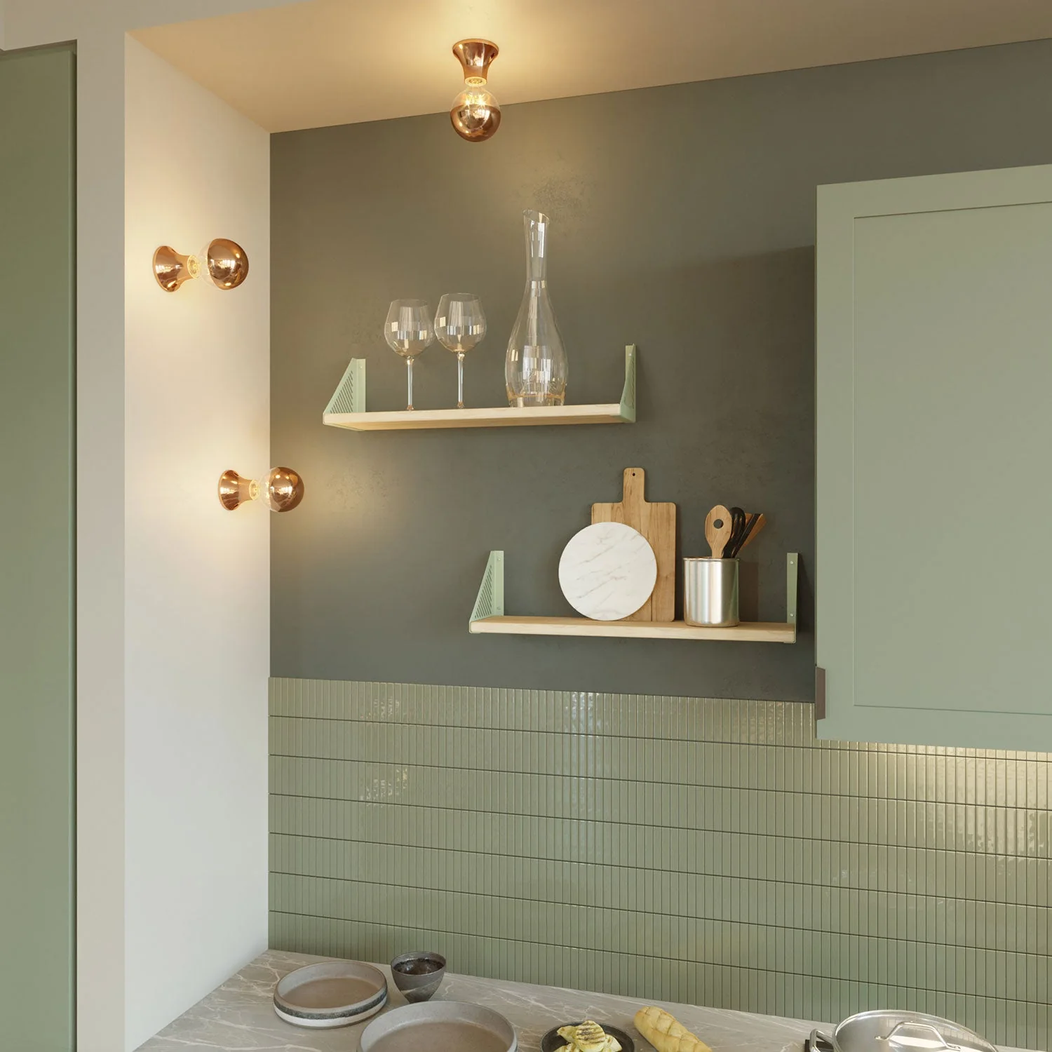 Fermaluce Vintage, punto luce metallizzato a parete o soffitto - Rame - Image 2
