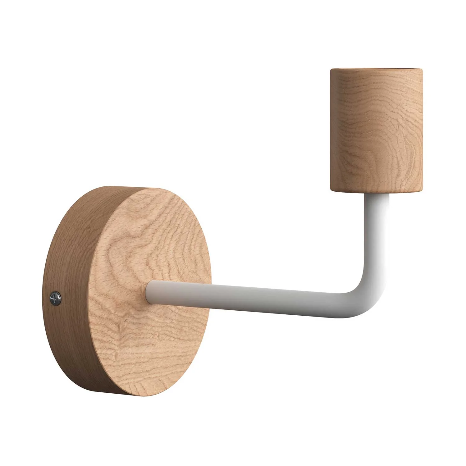 Fermaluce Wood, lampada a muro in legno con estensione curva - Neutro - Image 3