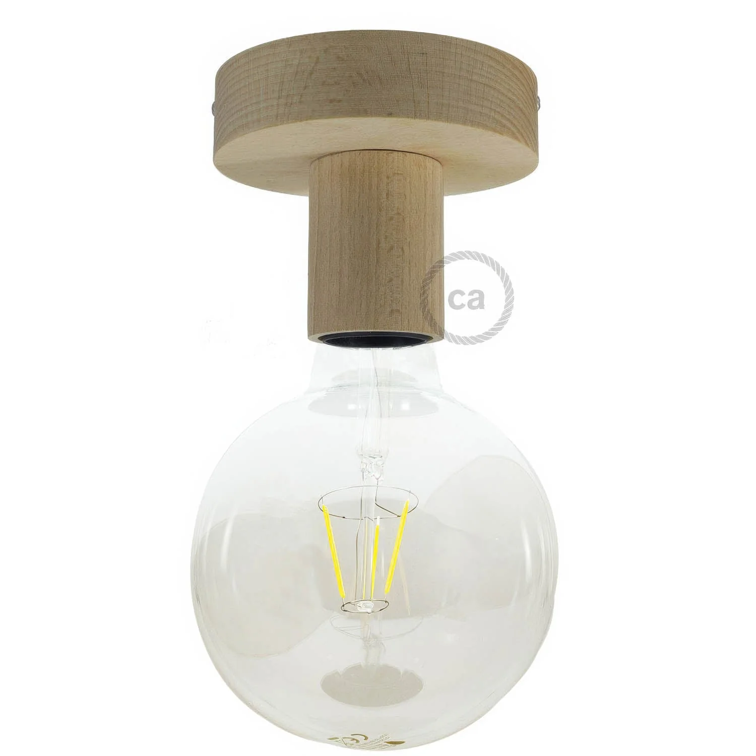 Fermaluce Wood S, punto luce a parete o soffitto in legno - Neutro