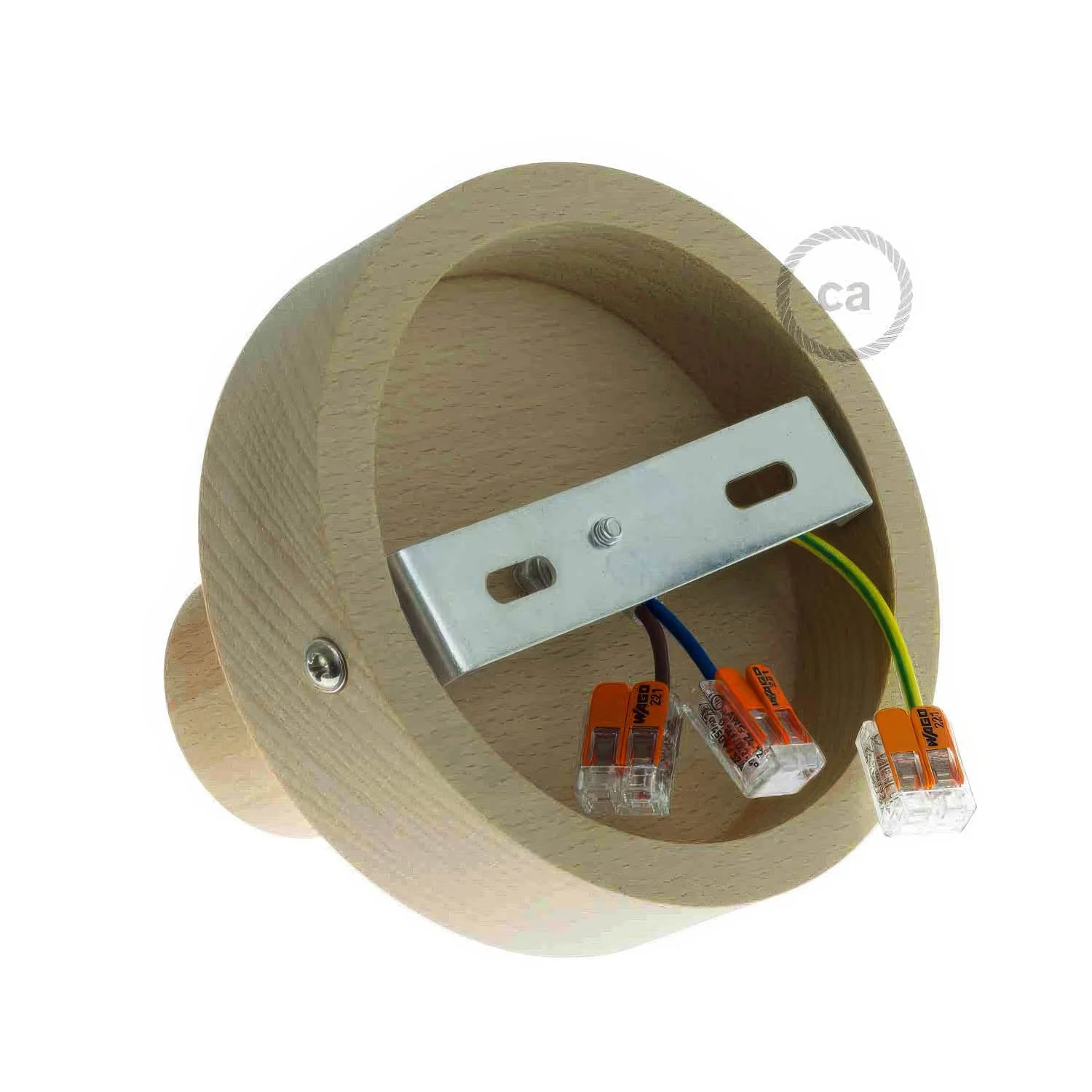 Fermaluce Wood S, punto luce a parete o soffitto in legno - Neutro - Image 3