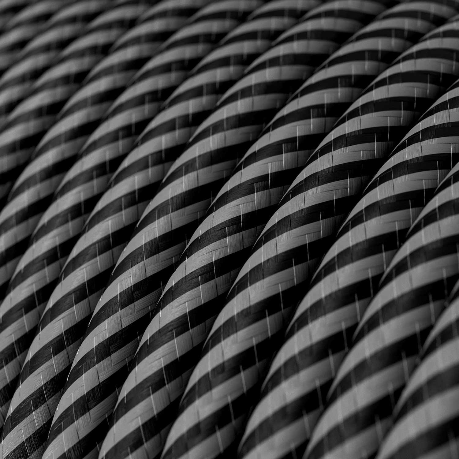 Filo elettrico in tessuto Grafite e Nero Carbone Vertigo - L'Originale Creative Cables, per impianti a vista di design - ERM38 - Image 2