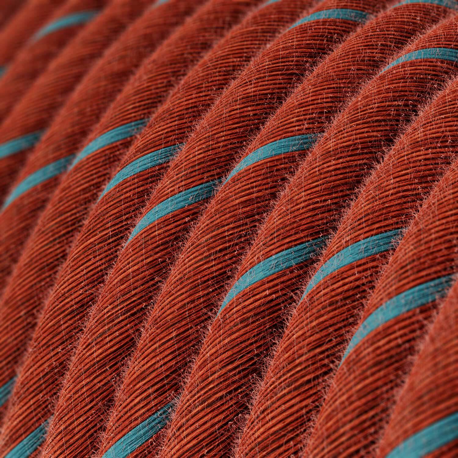 Filo elettrico ricoperto in cotone Mattone e Azzurro Vertigo - L'Originale Creative Cables, per lampadari e lampade - ERC36 - Image 2