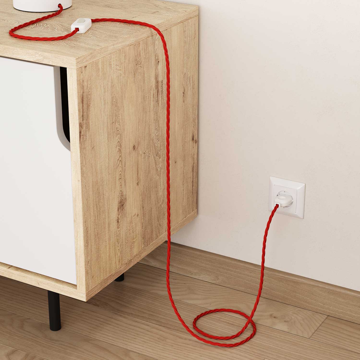 Filo elettrico ricoperto Rosso Fuoco trecciato - L'Originale Creative Cables, per lampade personalizzate - TM09 - Image 3