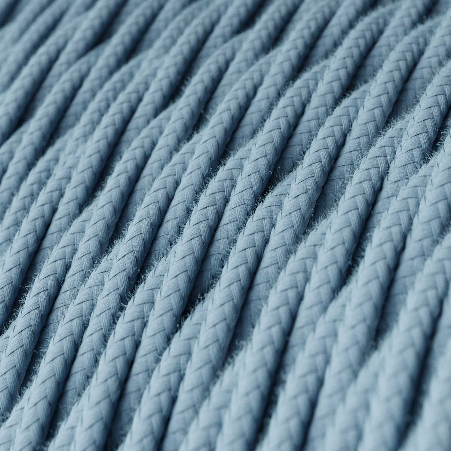 Filo elettrico trecciato ricoperto in cotone Blu Oceano - L'Originale Creative Cables, per valorizzare i tuoi lampadari - TC53 - Image 2