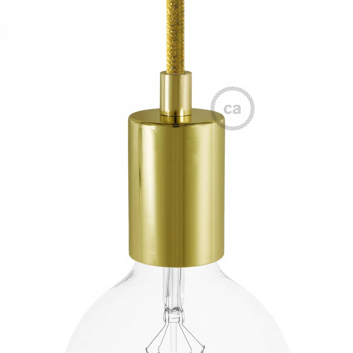 Flat Top Metal UL E26 light bulb socket kit - Brass - Image 4