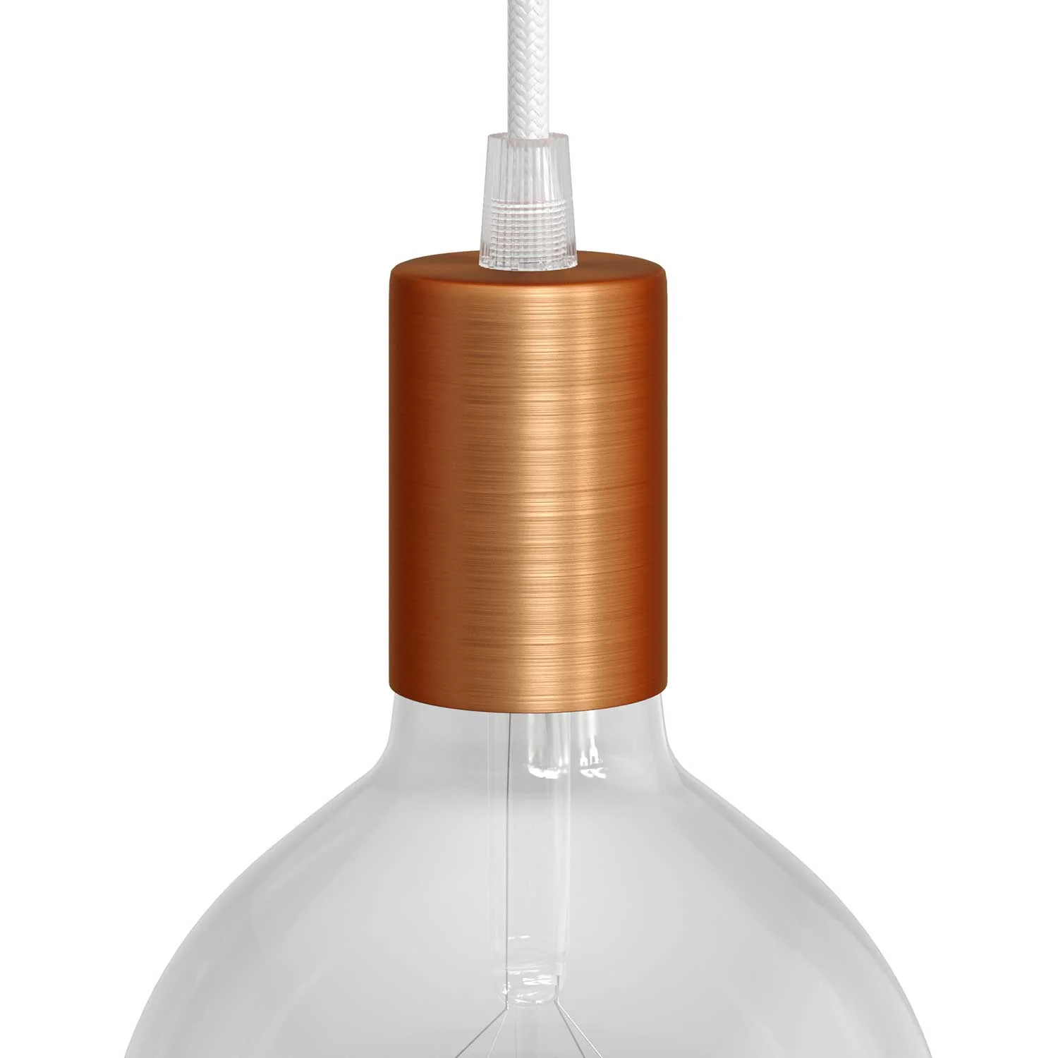 Flat Top Metal UL E26 light bulb socket kit - Brushed copper
