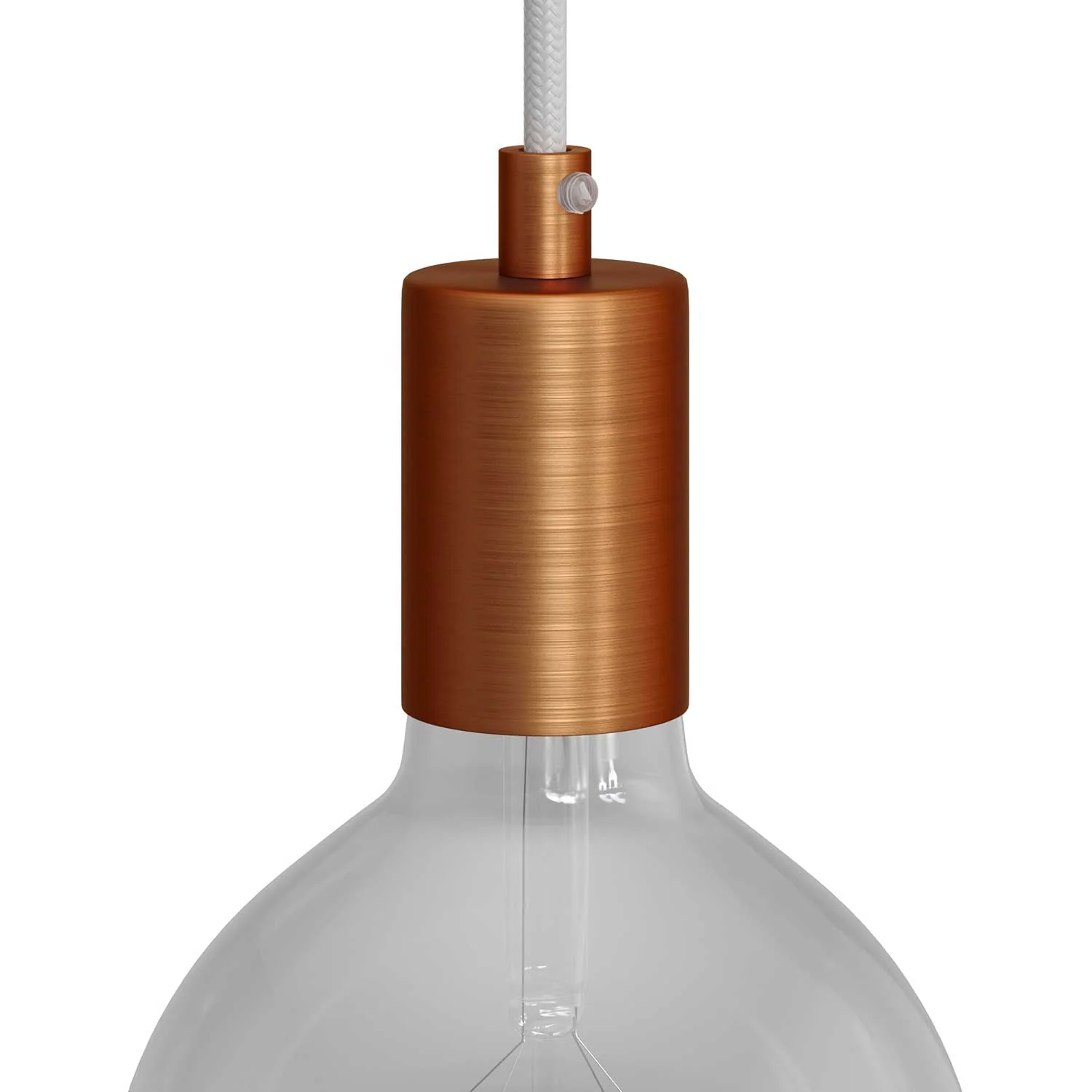 Flat Top Metal UL E26 light bulb socket kit - Brushed copper - Image 4