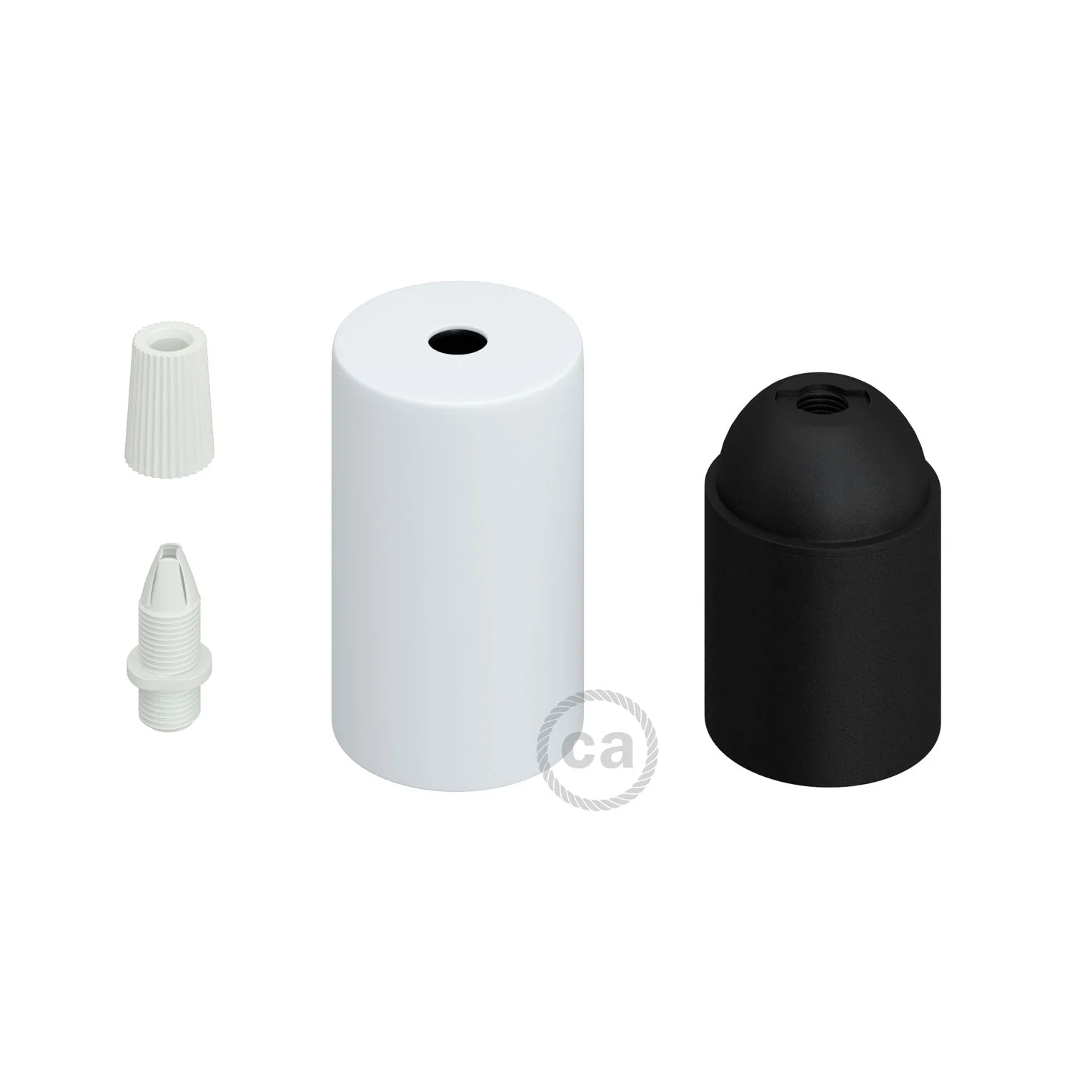 Flat Top Metal UL E26 light bulb socket kit - Matt white - Image 2