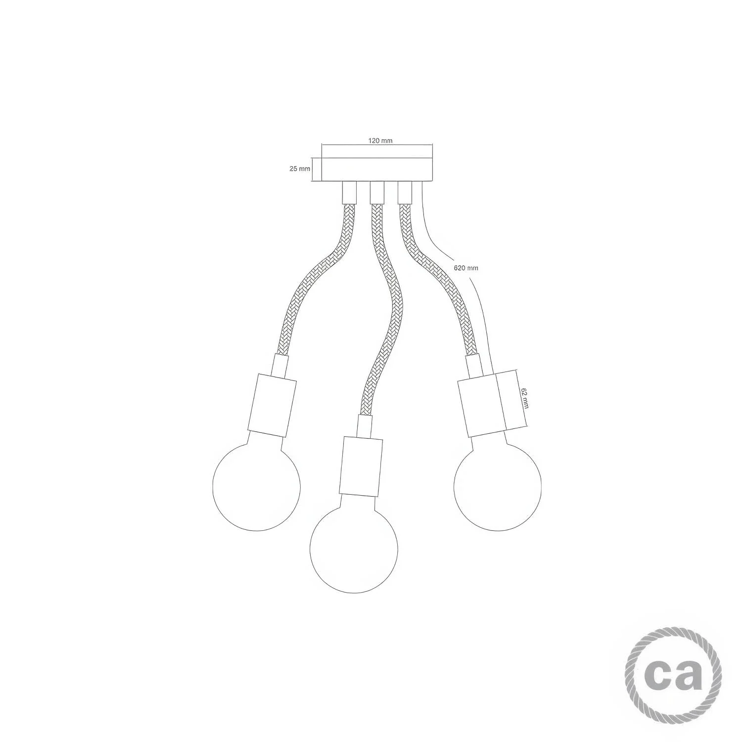 Flex 60 lampada da parete o soffitto snodabile a luce diffusa con lampadina LED G95 - Nero - Image 4