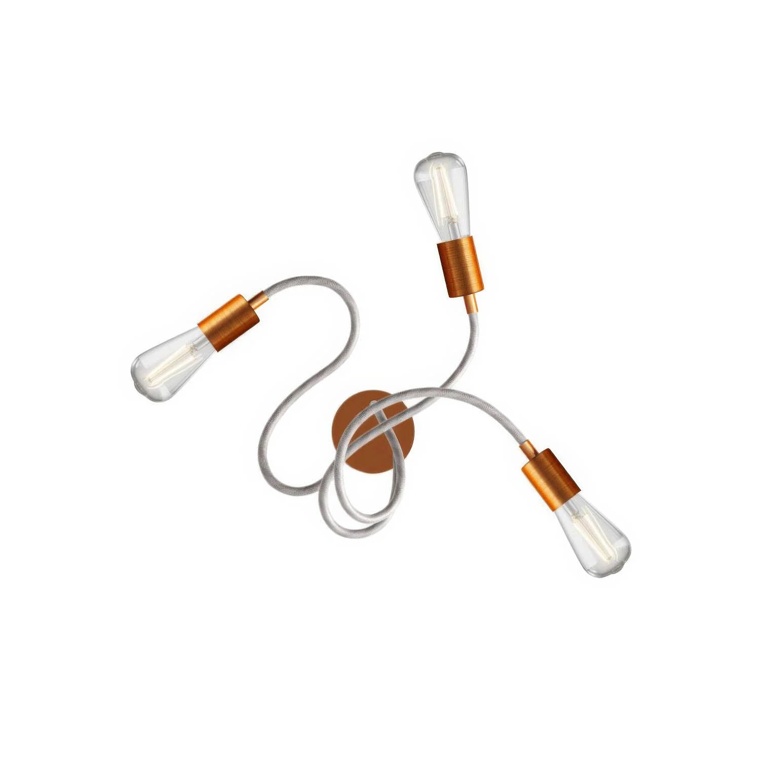 Flex 60 lampada da parete o soffitto snodabile a luce diffusa con lampadina LED ST64 - Rame satinato