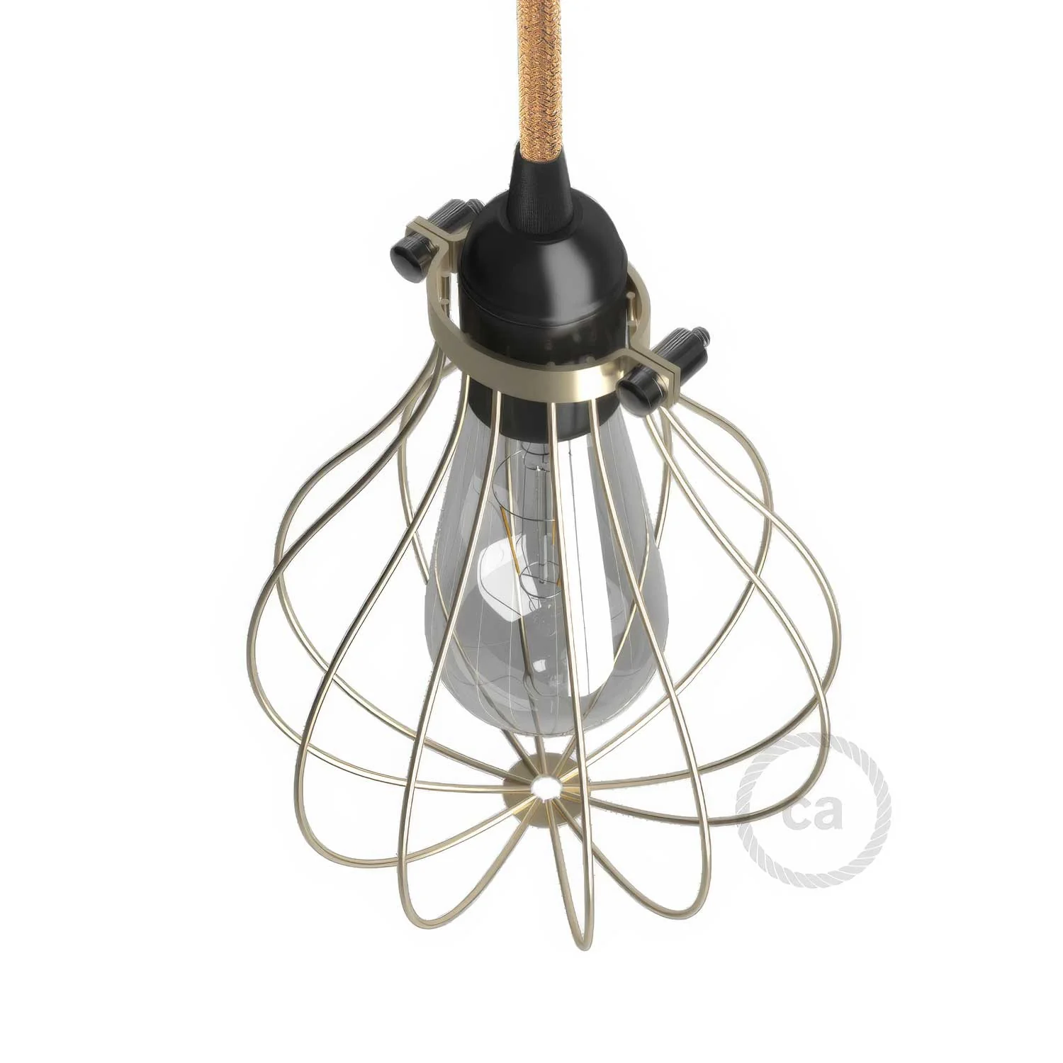 Gabbia paralume Drop in metallo con attacco collare regolabile - Ottone - Image 3