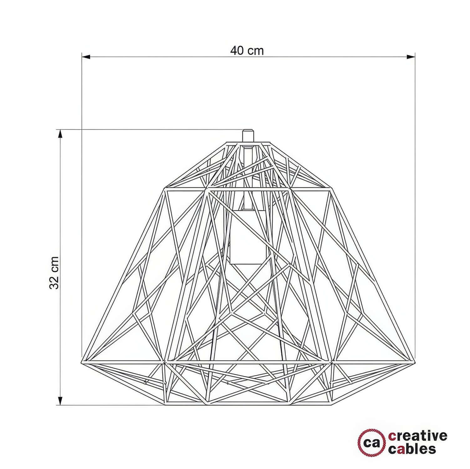 Gabbia XL paralume Apollo in metallo con portalampada E27 - Bianco - Image 4