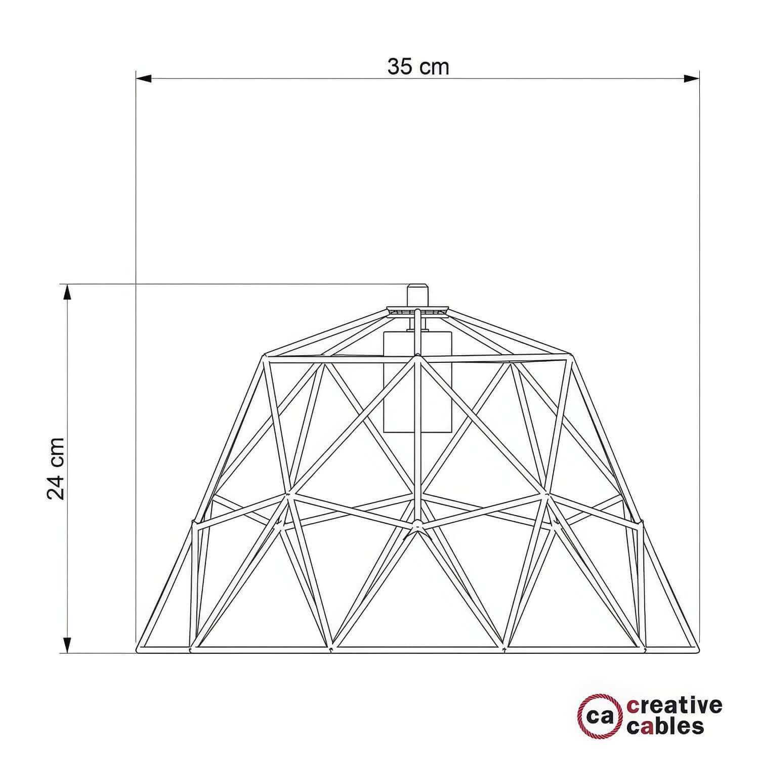 Gabbia XL paralume Dome in metallo con portalampada E27 - Nero - Image 4