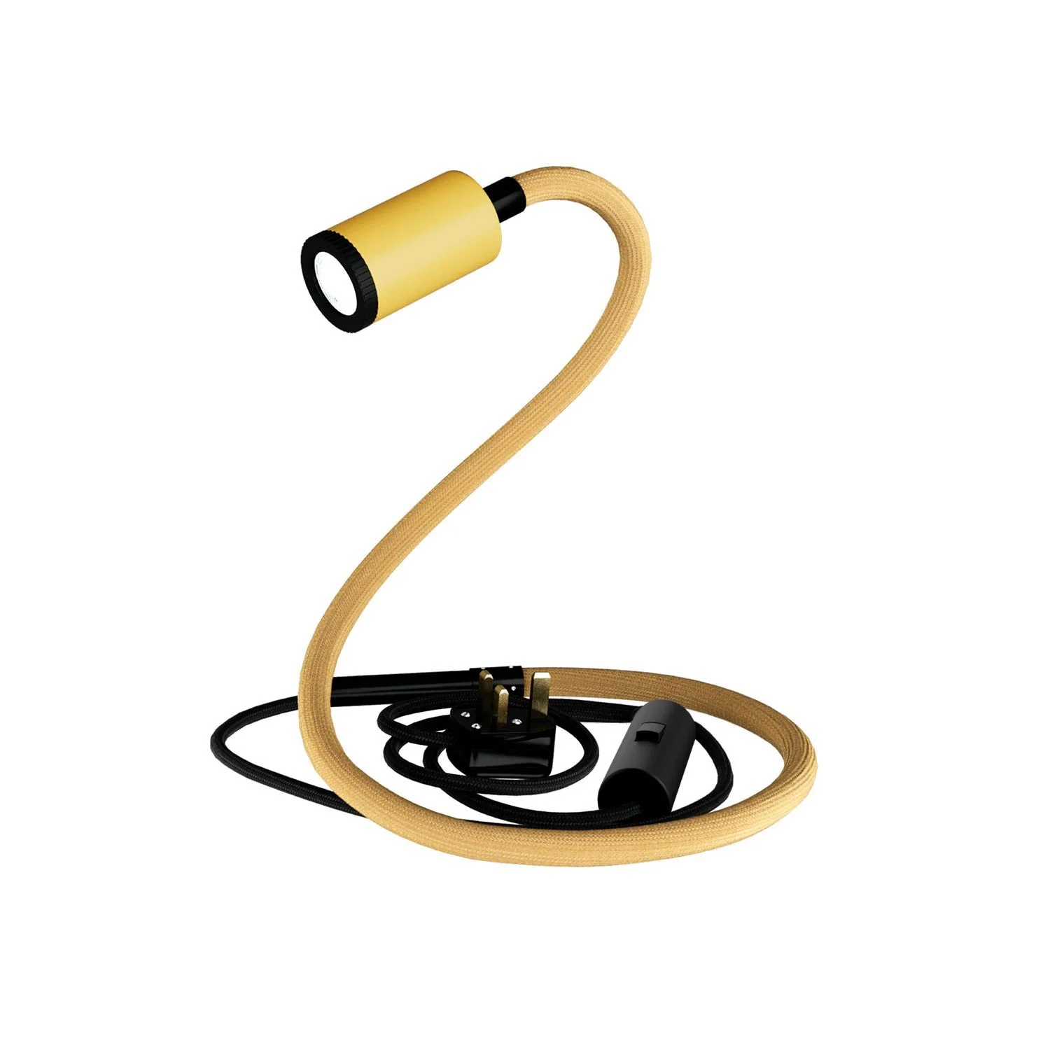 GU1d-one Pastel Lampada snodabile senza base con mini faretto LED e spina UK - Mostarda