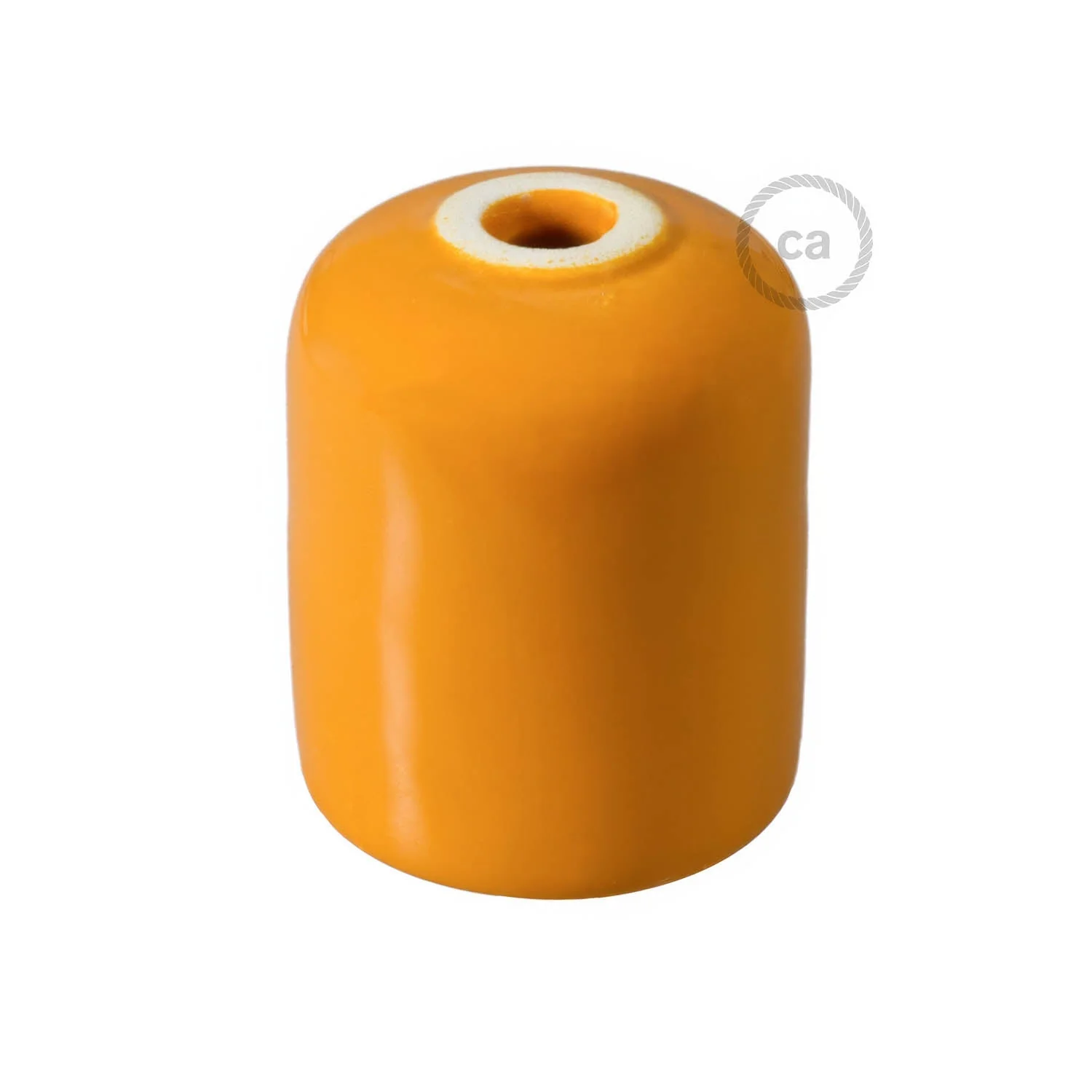 Handmade Ceramic E26 light bulb socket kit - Tangerine - Image 3