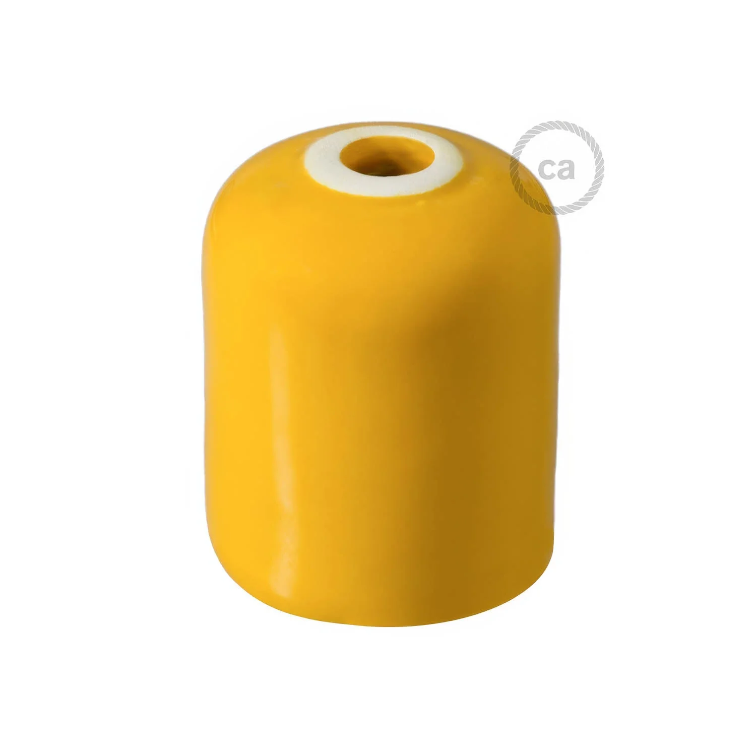 Handmade Ceramic E26 light bulb socket kit - Yellow - Image 3