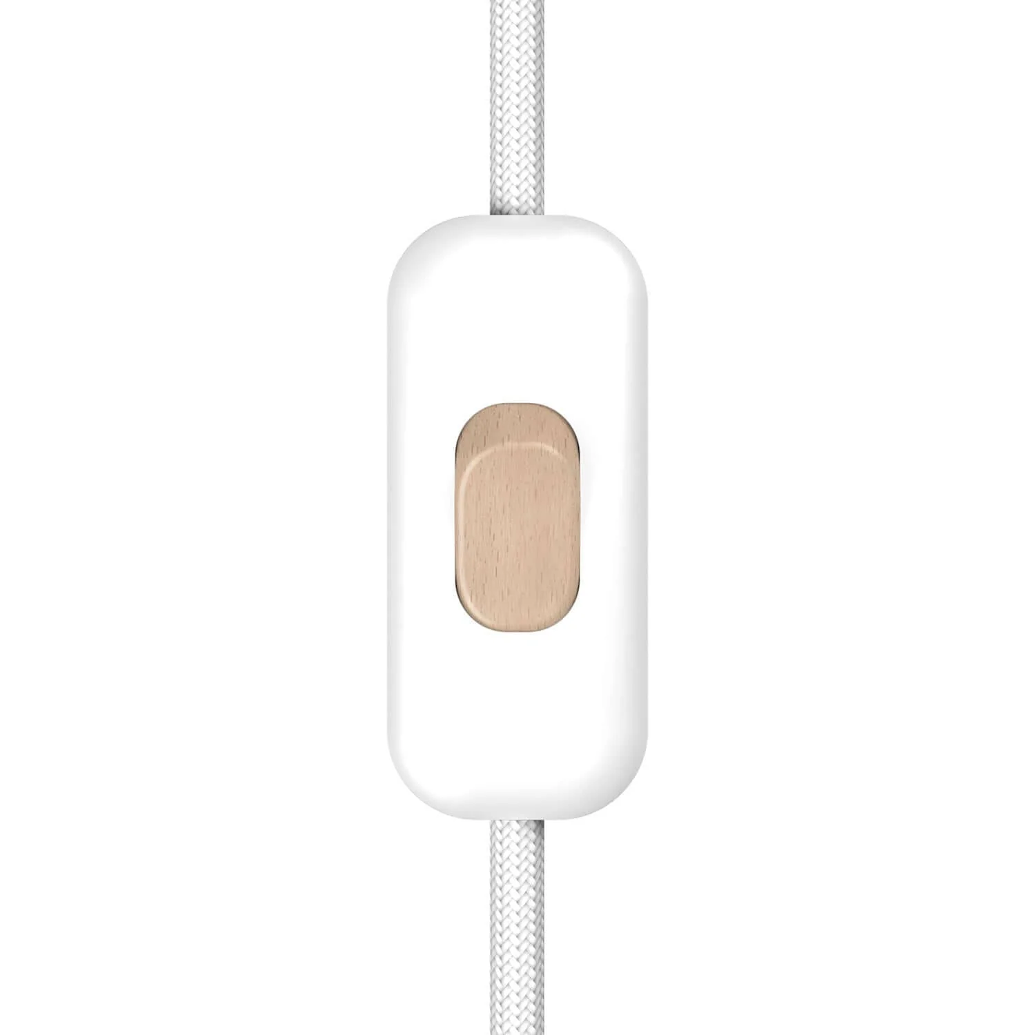 Interruttore Unipolare rompifilo Creative Switch Bianco e pulsante Effetto legno