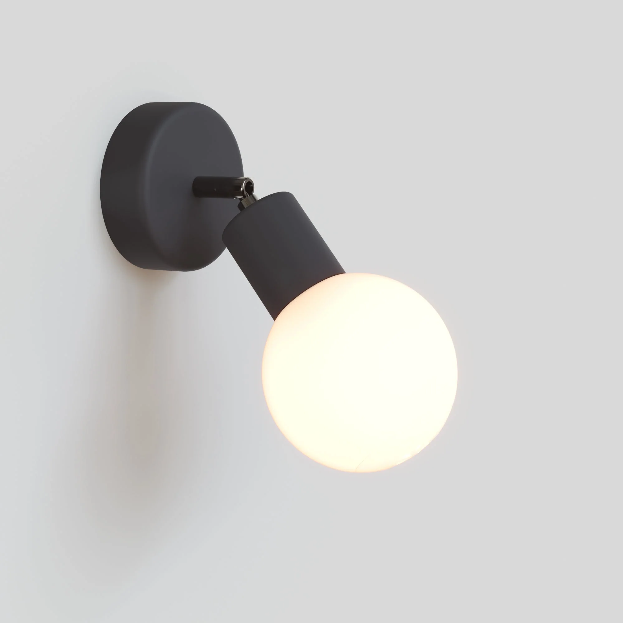 IP65 Modulair Outdoor Wall Light with Adjustable Joint and Unbreak-a-Ball Shatterproof Sphere Shade - Black