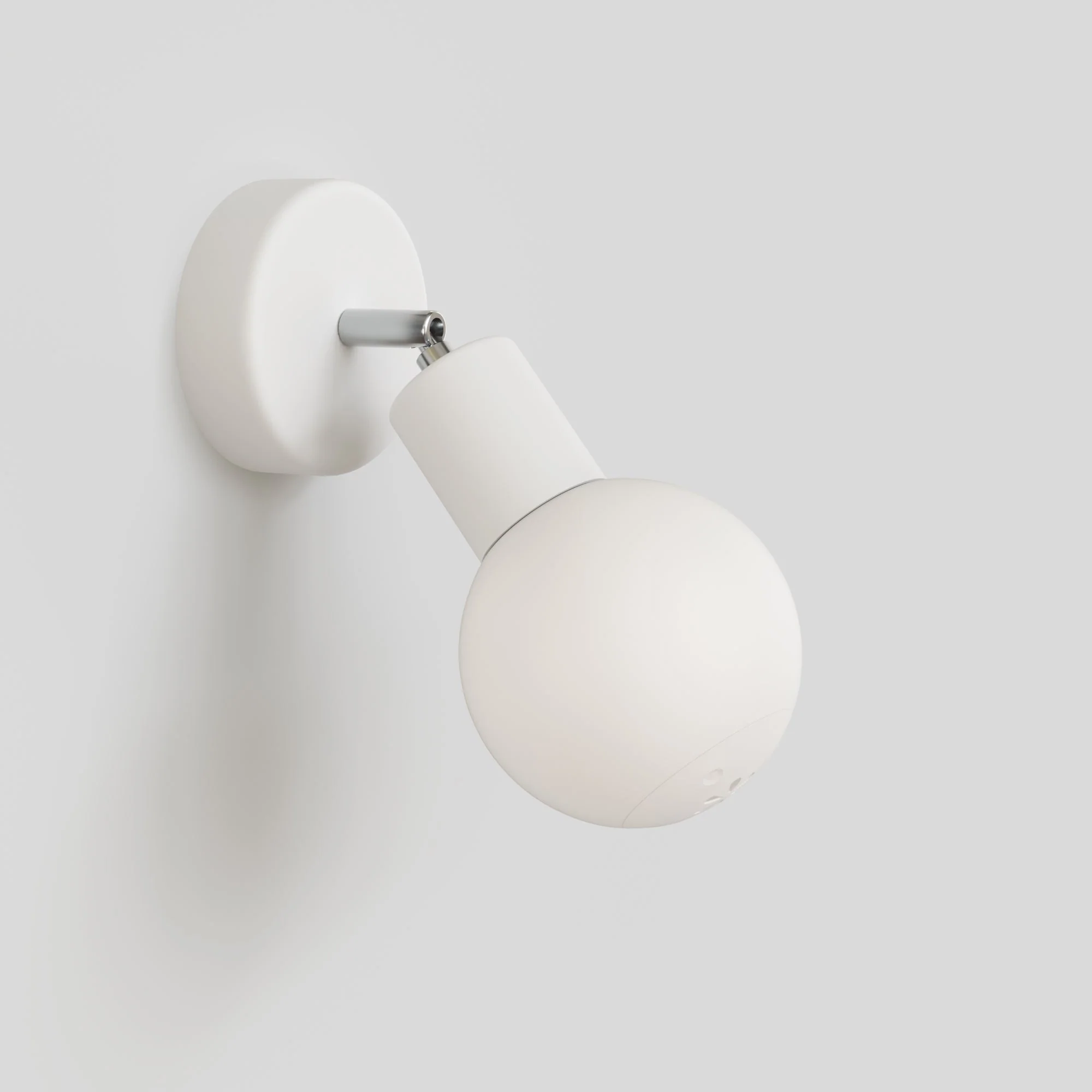 IP65 Modulair Outdoor Wall Light with Adjustable Joint and Unbreak-a-Ball Shatterproof Sphere Shade - White - Image 4