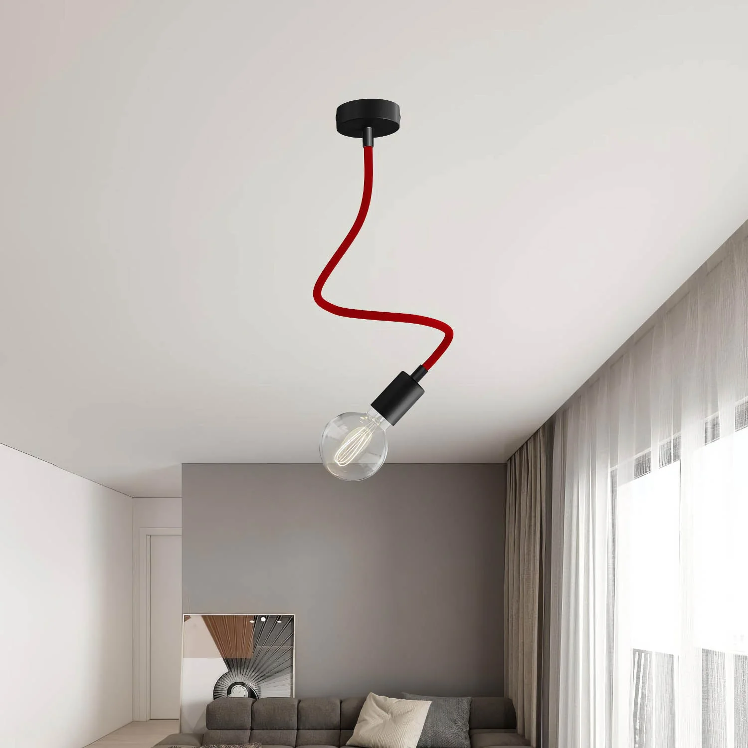 Kit Creative Flex tubo flessibile di estensione rivestito in tessuto RM09 Rosso con terminali metallici - Image 16