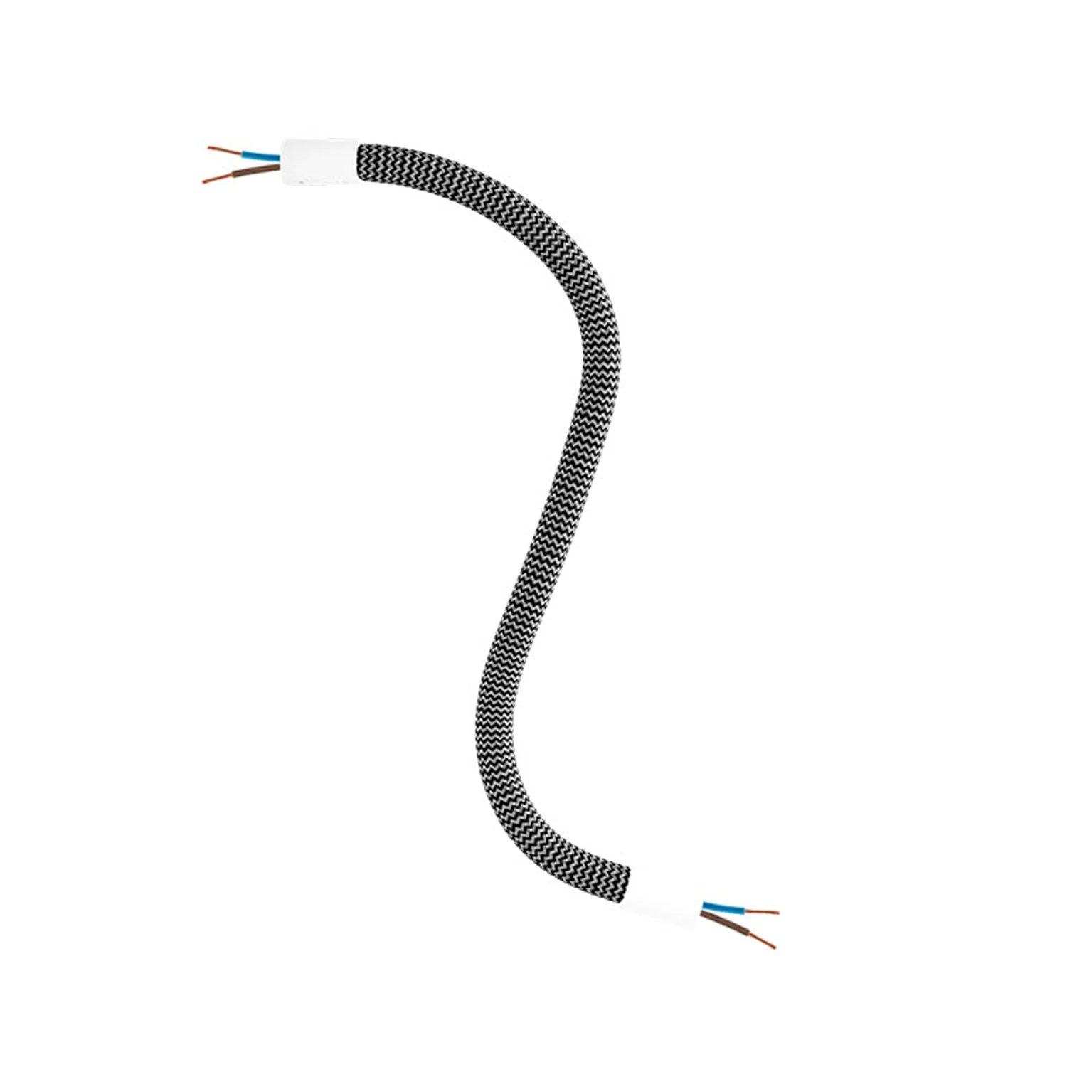 Kit Creative Flex tubo flessibile di estensione rivestito in tessuto RZ30 Nero Ferro con terminali metallici