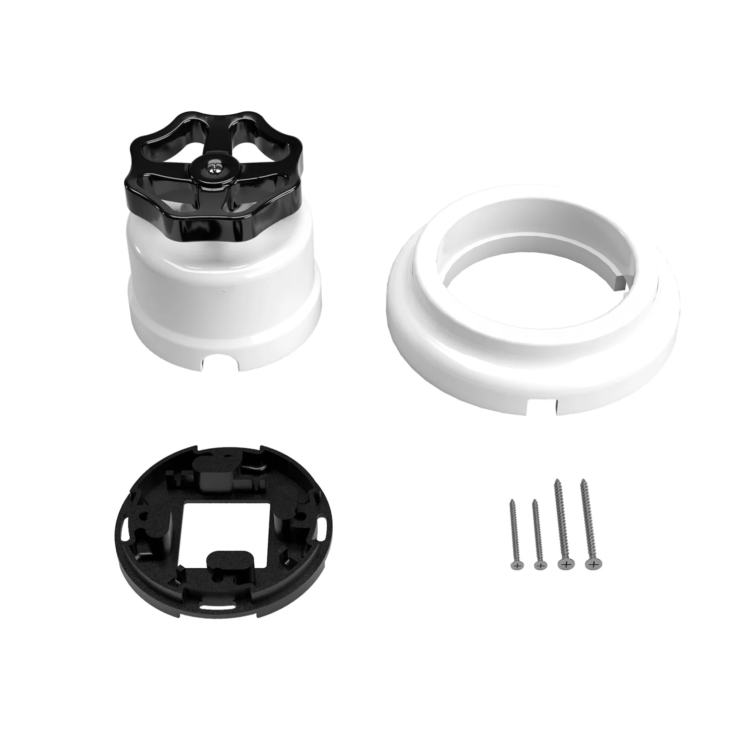 Kit interruttore/deviatore con manopola e base in porcellana bianca - Image 11