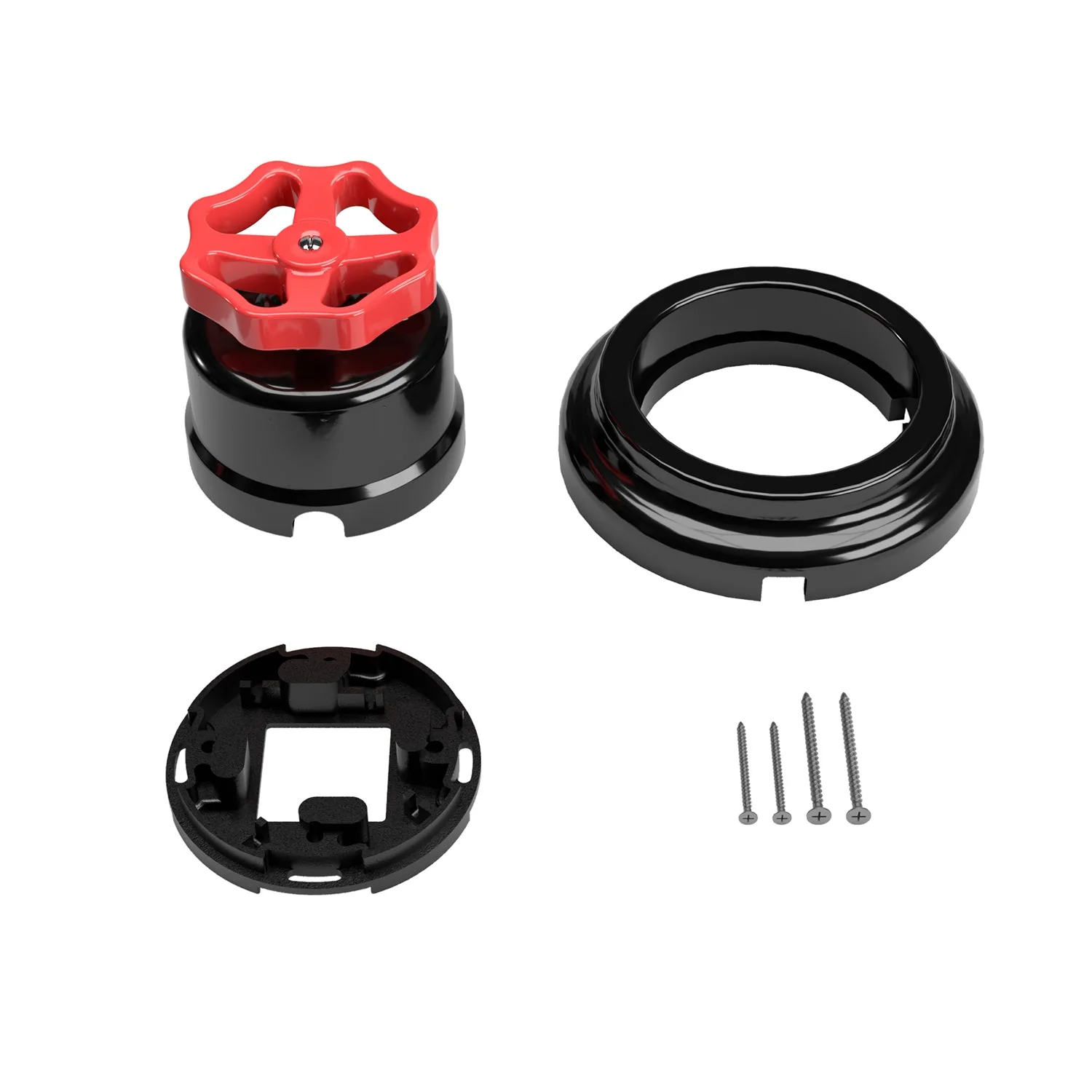 Kit interruttore/deviatore con manopola e base in porcellana nera - Image 16