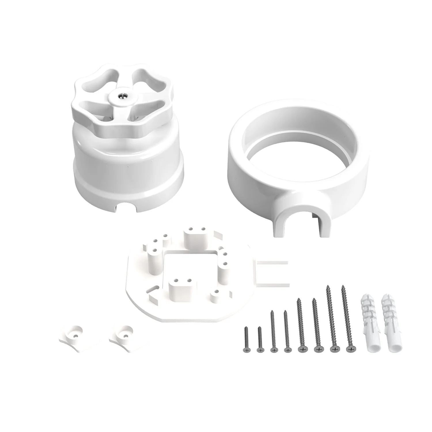 Kit interruttore/deviatore con manopola e base per Creative-Tubes in porcellana bianca - Image 3