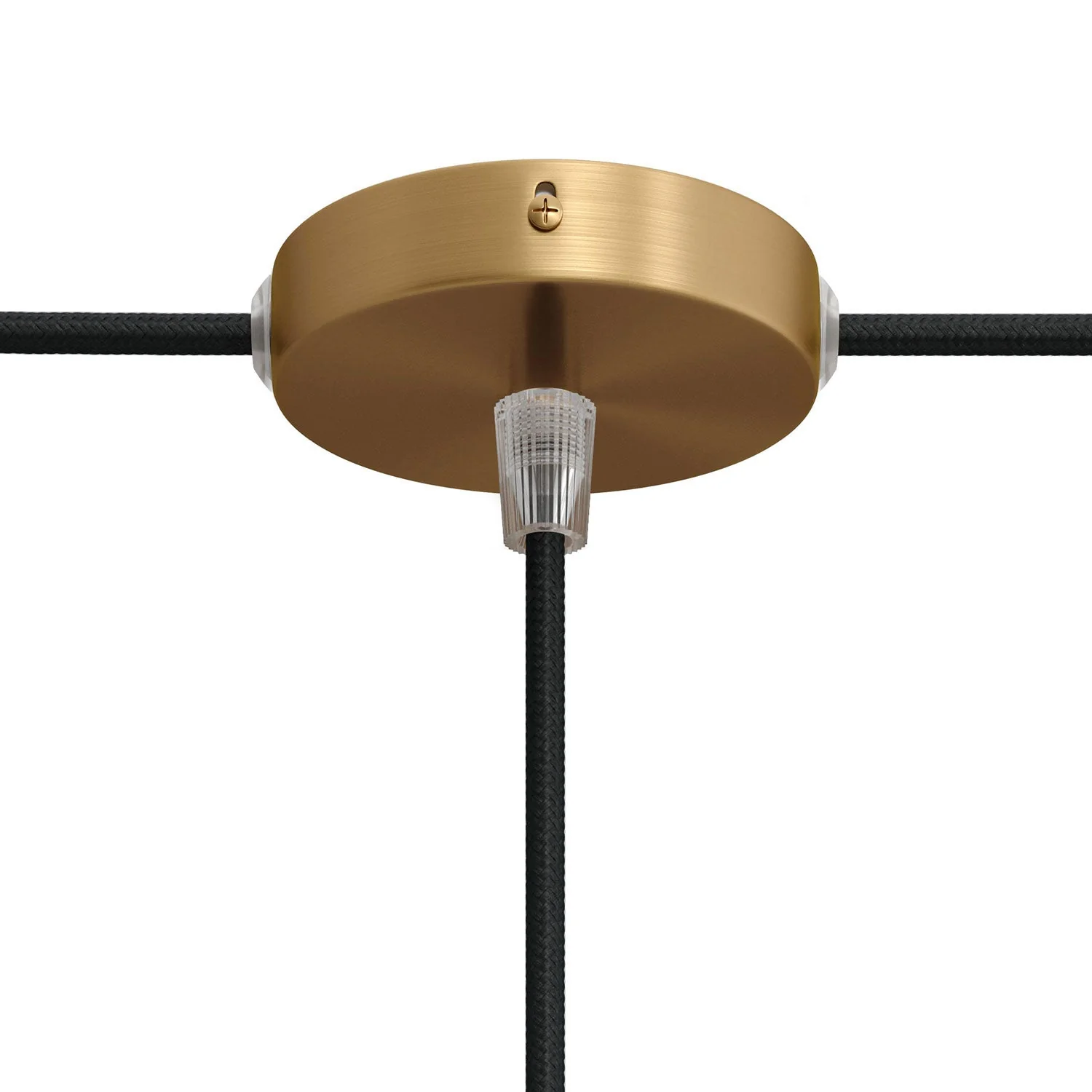 Kit Mini rosone cilindrico in metallo a 1 foro centrale e 2 laterali - Bronzo satinato