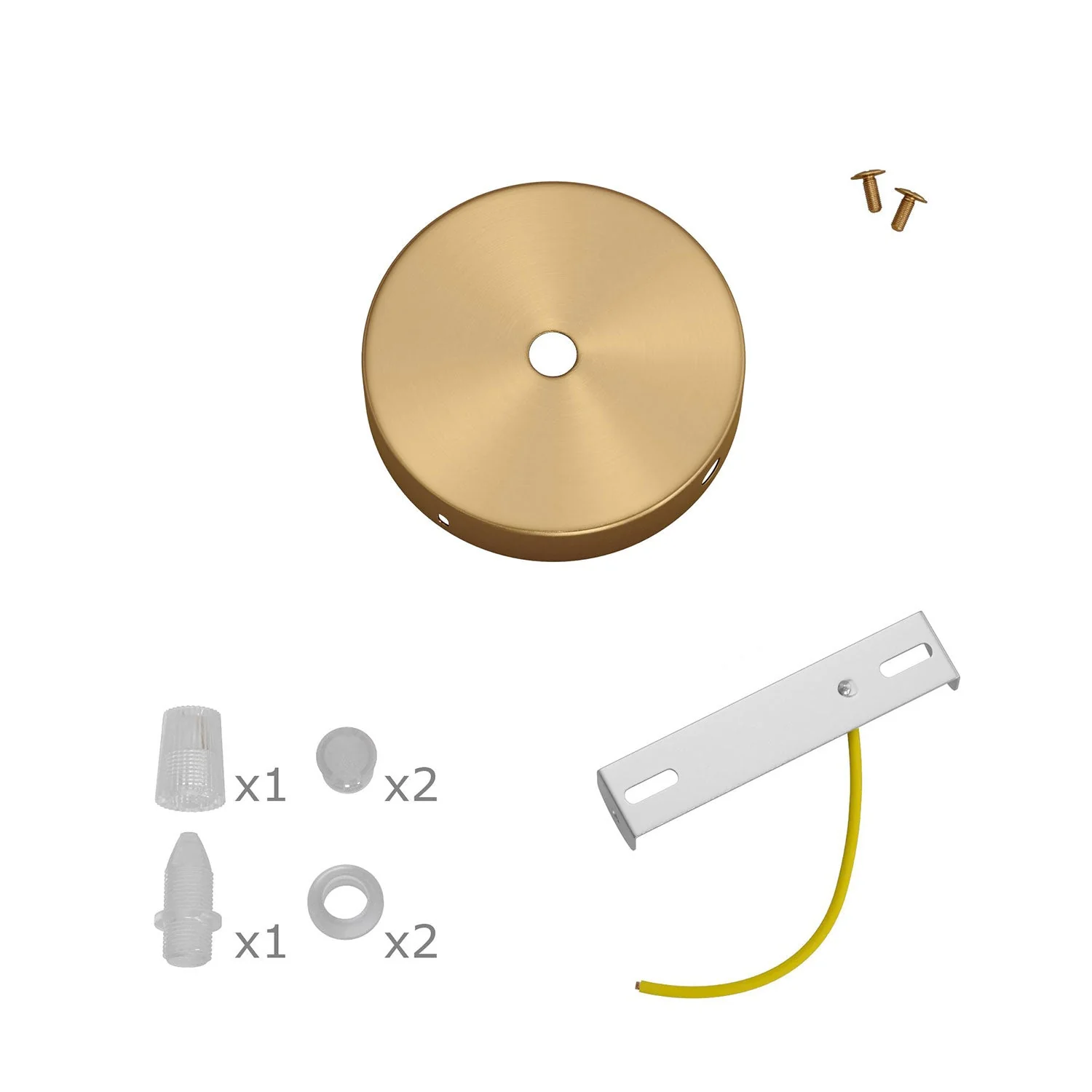 Kit Mini rosone cilindrico in metallo a 1 foro centrale e 2 laterali - Bronzo satinato - Image 3