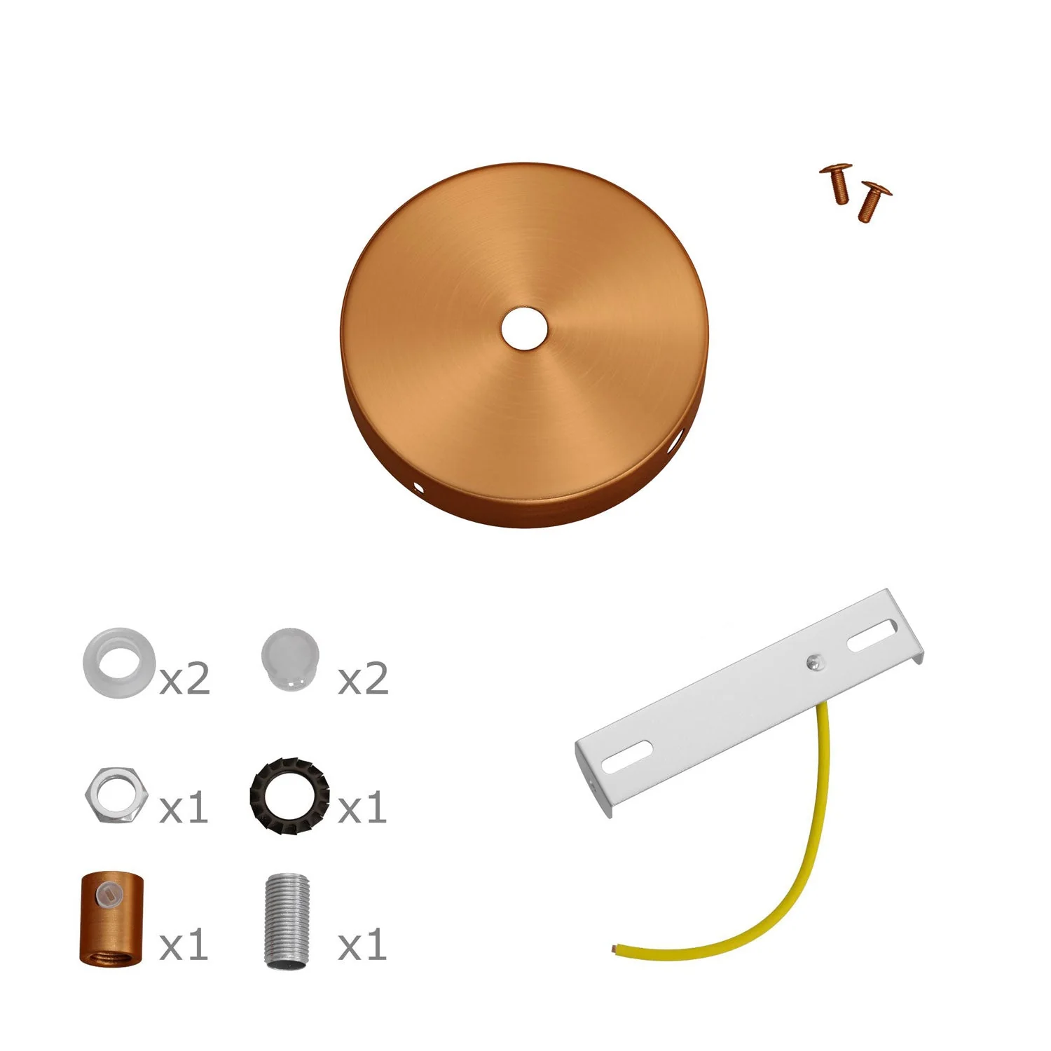 Kit Mini rosone cilindrico in metallo a 1 foro centrale e 4 fori laterali - Rame satinato - Image 6