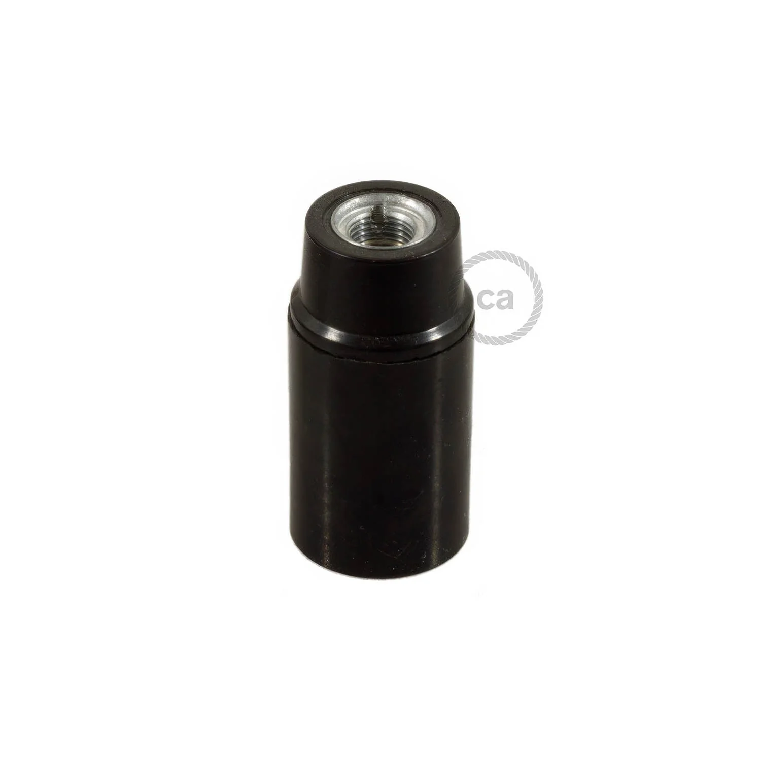 Kit portalampada E14 in bakelite - Nero