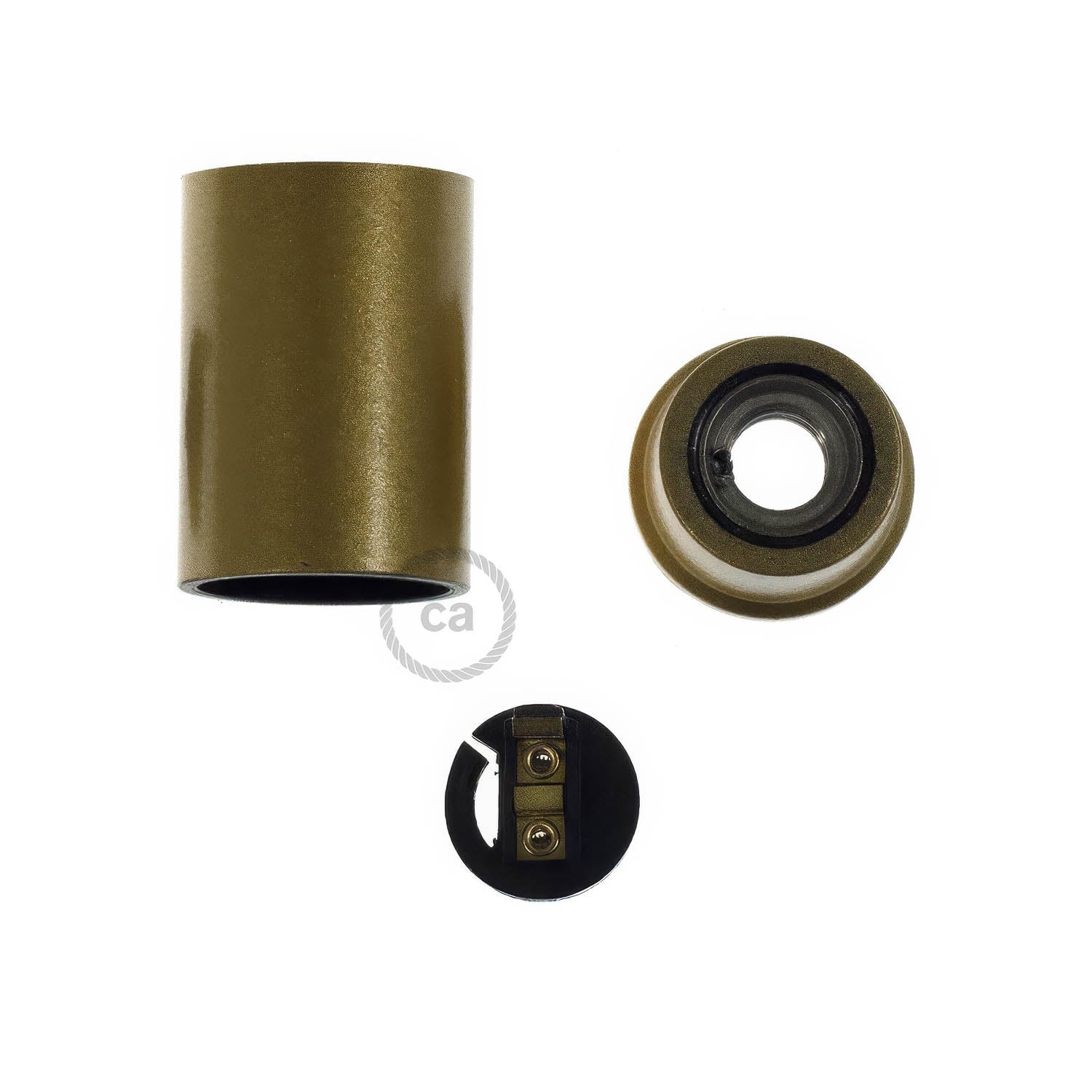 Kit portalampada E14 in bakelite - Oro - Image 2