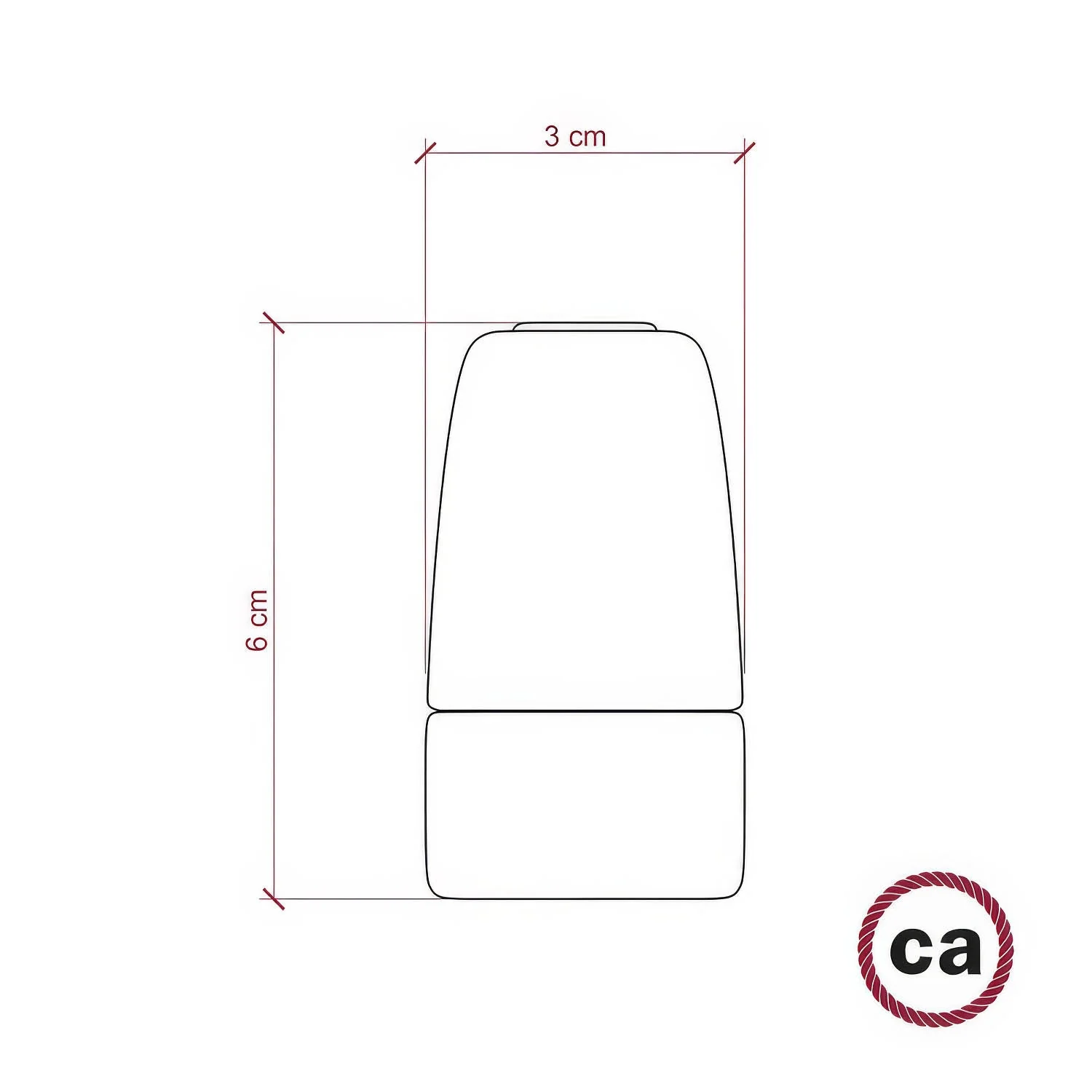 Kit portalampada E14 in porcellana - Rosso - Image 4