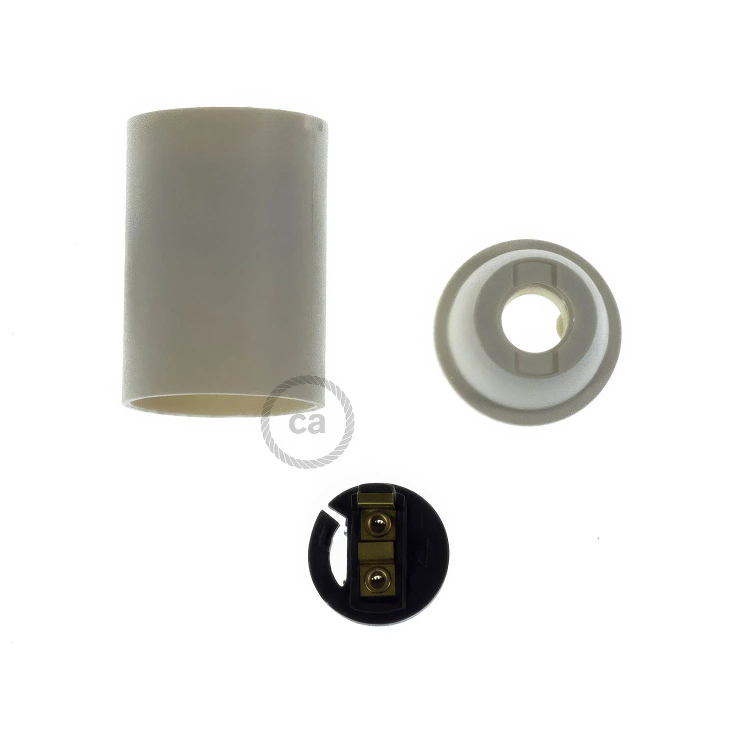 Kit portalampada E14 in termoplastica - Bianco - Image 2